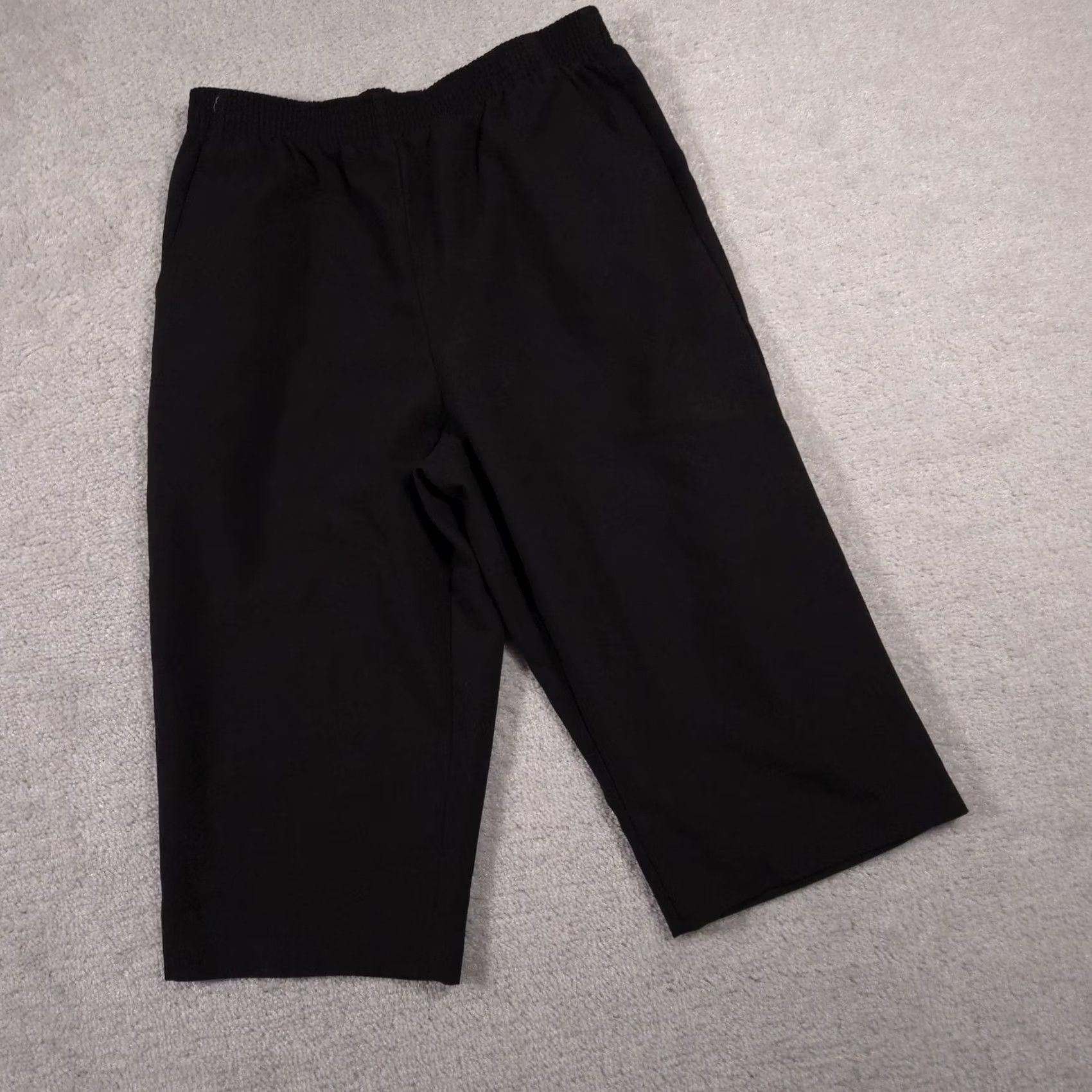 Vintage Briggs New York Crop Pants Womens 10P Straight Leg Elastic Waist Pockets Black Size 32" / US 10 / IT 46 - 2 Thumbnail