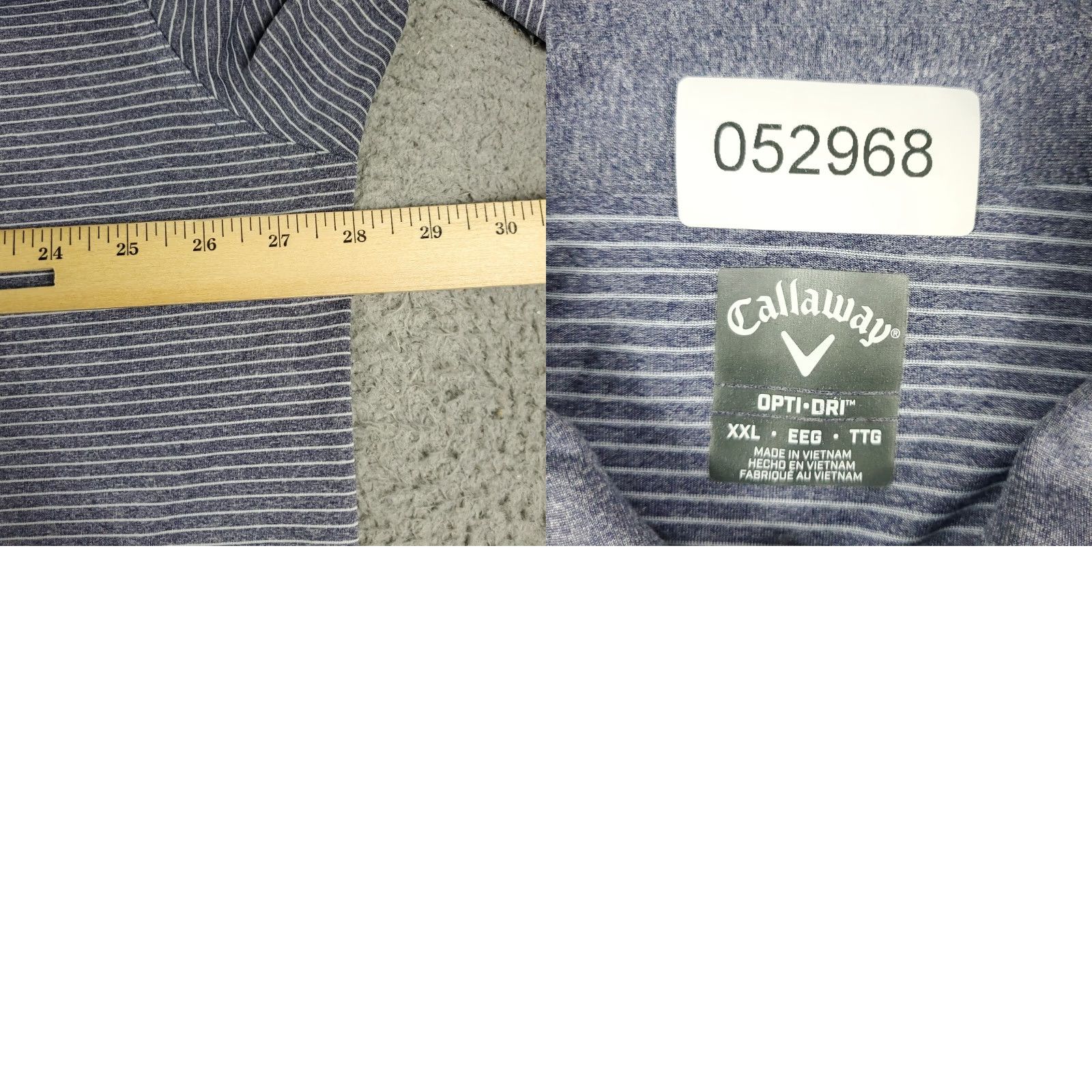 Callaway Callaway Polo Shirt Mens Size 2XL Blue Striped Opti Dri Fit Short Sleeve STAINED Size US XXL / EU 58 / 5 - 8 Thumbnail