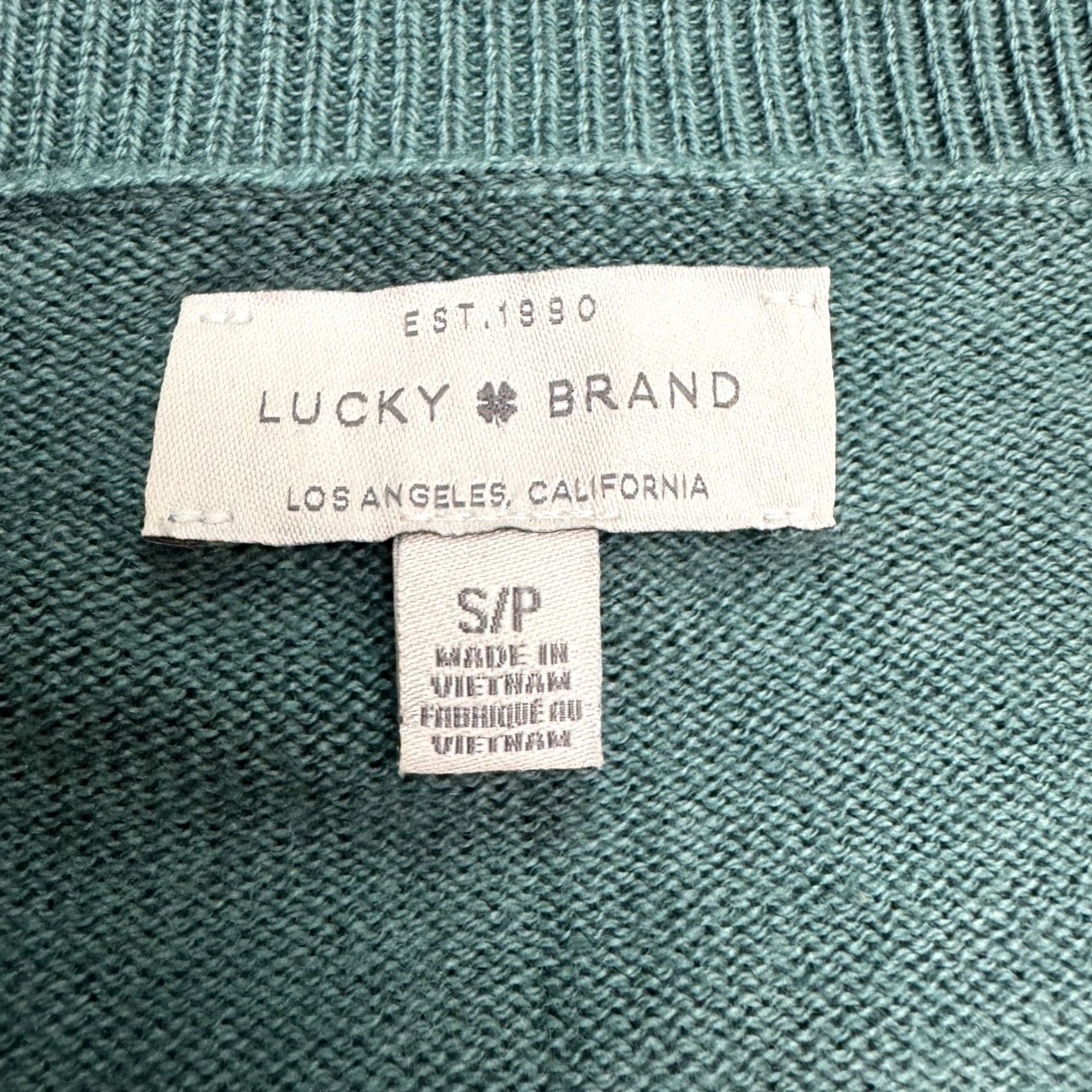 Lucky Brand Lucky Brand V-Neck Pullover Sweater Mens Small Forest Green Raglan Sleeve Knit Size US S / EU 44-46 / 1 - 6 Thumbnail