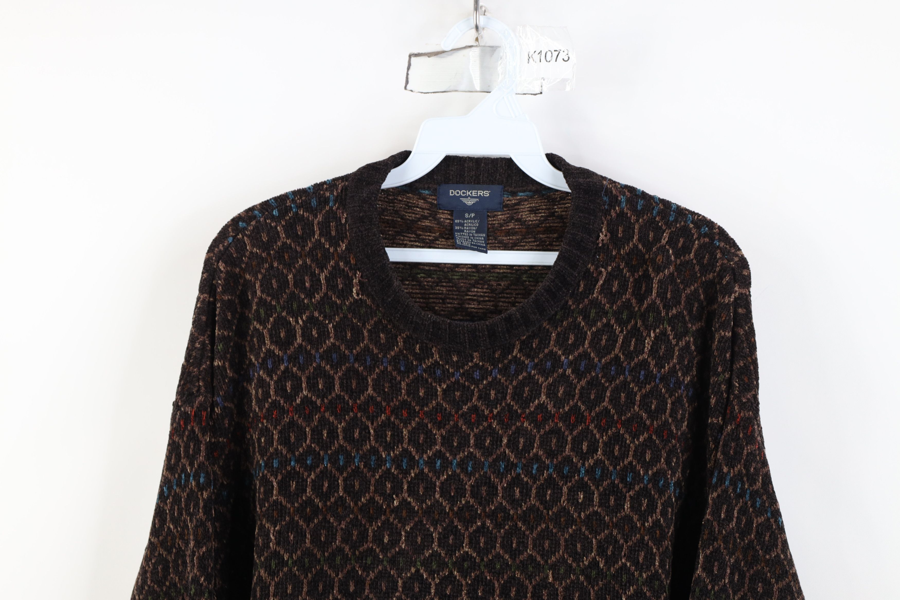 Vintage Vintage 90s Streetwear Fleece Knit Crewneck Sweater Brown Size US S / EU 44-46 / 1 - 2 Thumbnail