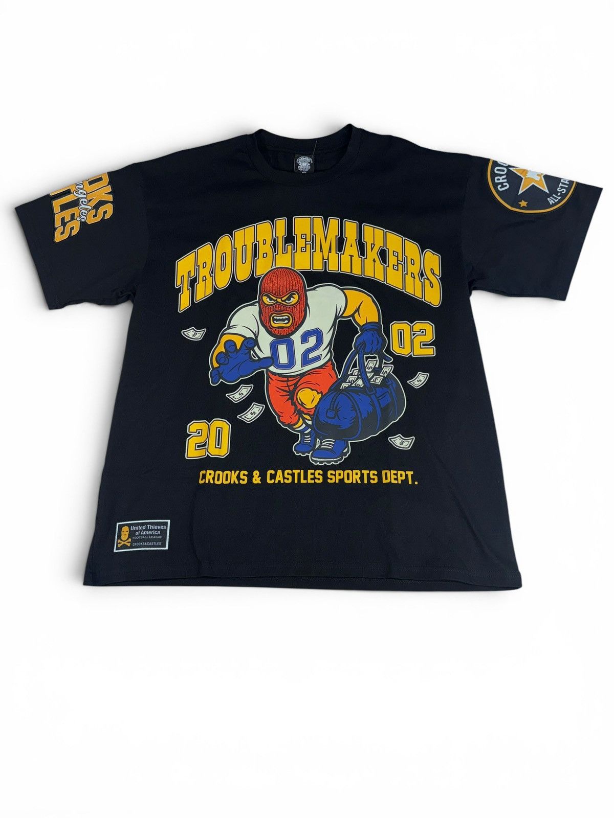 Crooks & Castles Crooks & Castles Troublemakers Football League Tee NWT Size US M / EU 48-50 / 2 - 2 Thumbnail