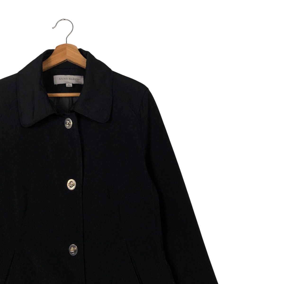 Vintage 📌Rich Black Vintage Long Jacket Anne Klein Coat Size US XL / EU 56 / 4 - 7 Thumbnail