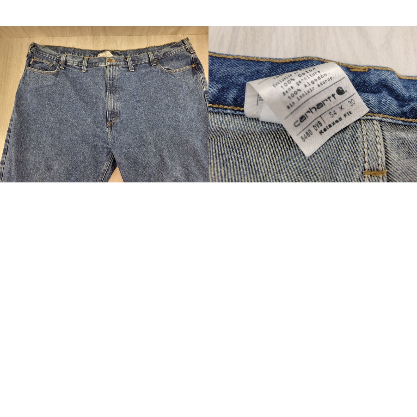Carhartt VINTAGE Carhartt Jeans Mens 54x30 Relaxed Fit Medium Wash Denim B460 DPS Cotton Size US 38 / EU 54 - 8 Thumbnail