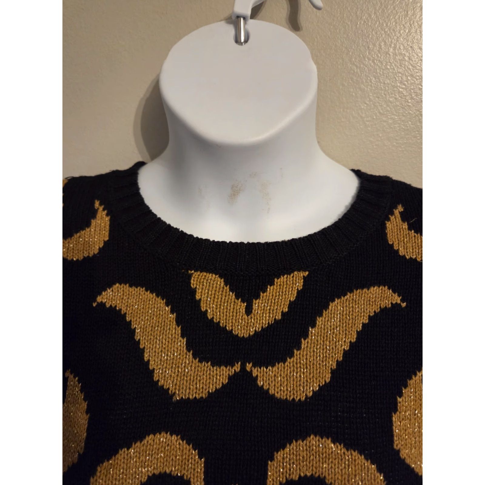 Vintage Vintage Chaus Black Brown Abstract Metallic Sweater Womens L Size L / US 10 / IT 46 - 2 Thumbnail