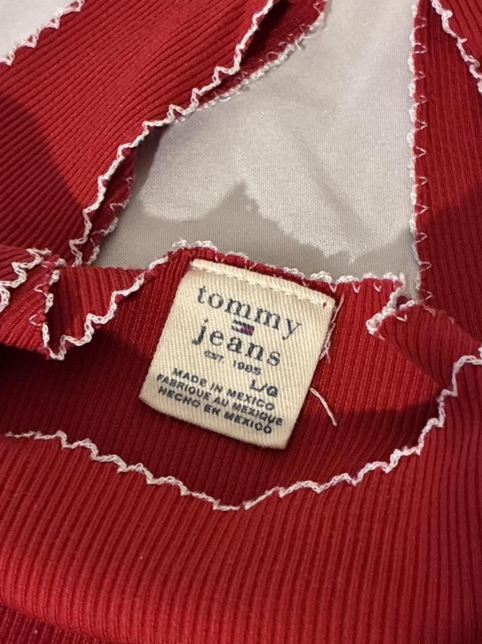 Tommy Hilfiger Vintage Tommy Jeans th Embroidered Ribbed Scoop Neck Tank Size L / US 10 / IT 46 - 5 Thumbnail