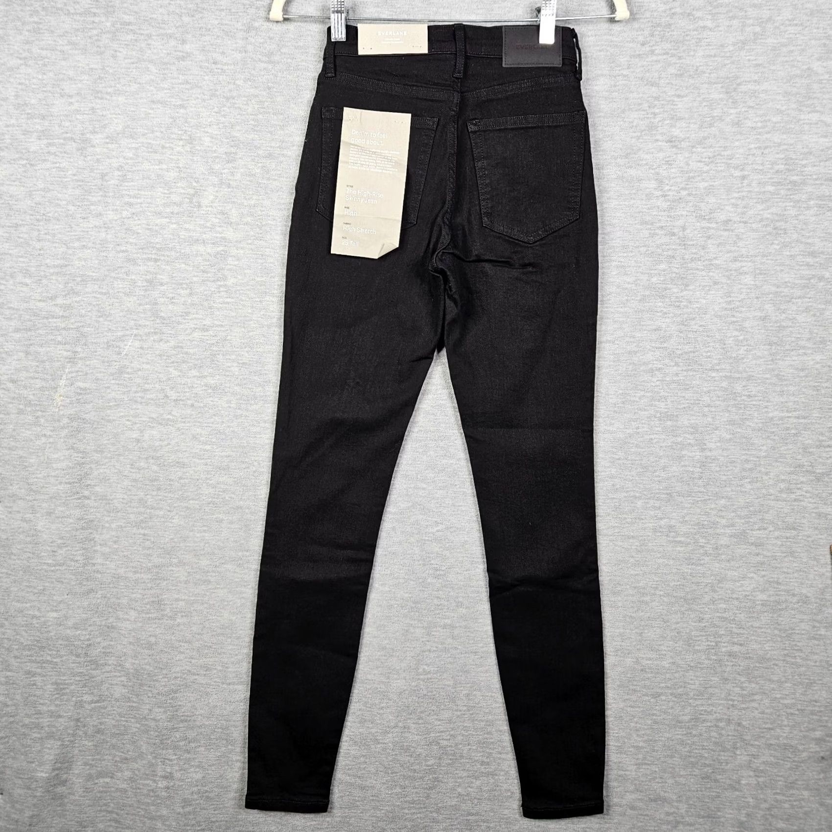 Everlane EVERLANE Women's Black Authentic Stretch High-Rise Skinny Jeans Size 25 NEW Jeans Womens Black 25 Skinny Size 42" / US 20 - 2 Thumbnail