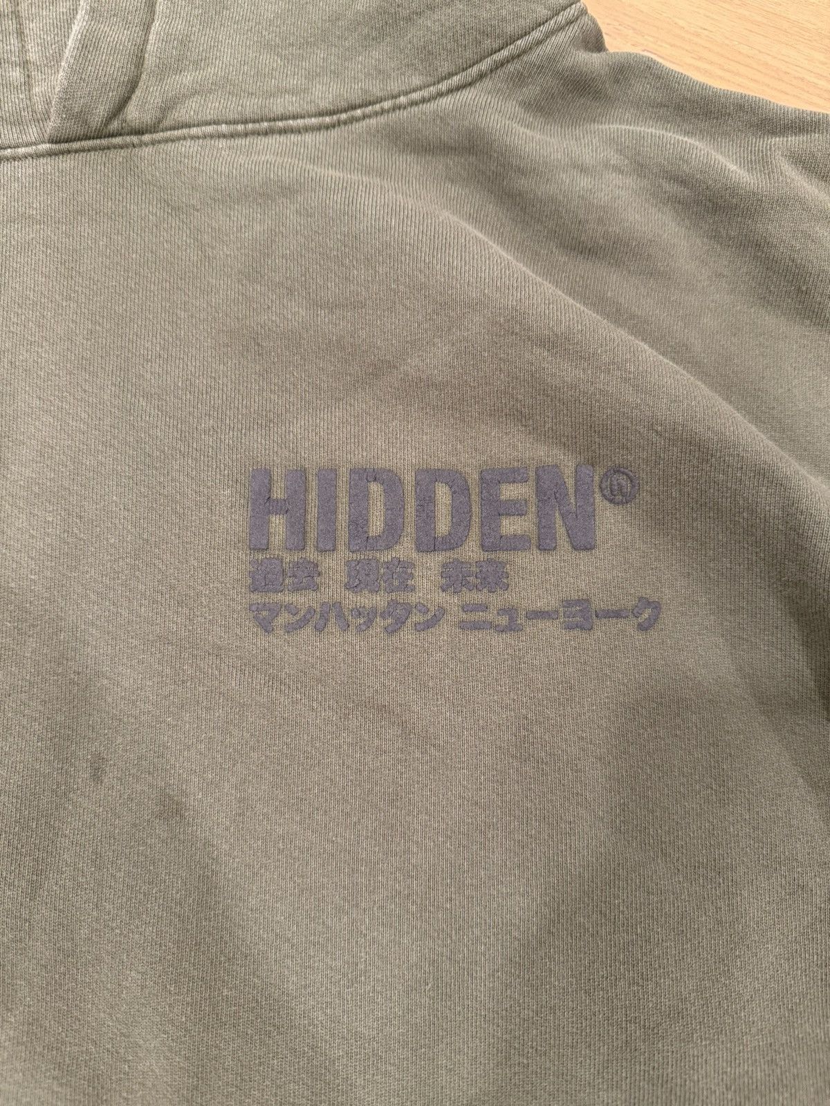 HIDDEN Hidden NY “Japanese Logo” Olive Hoodie Size US XL / EU 56 / 4 - 3 Thumbnail