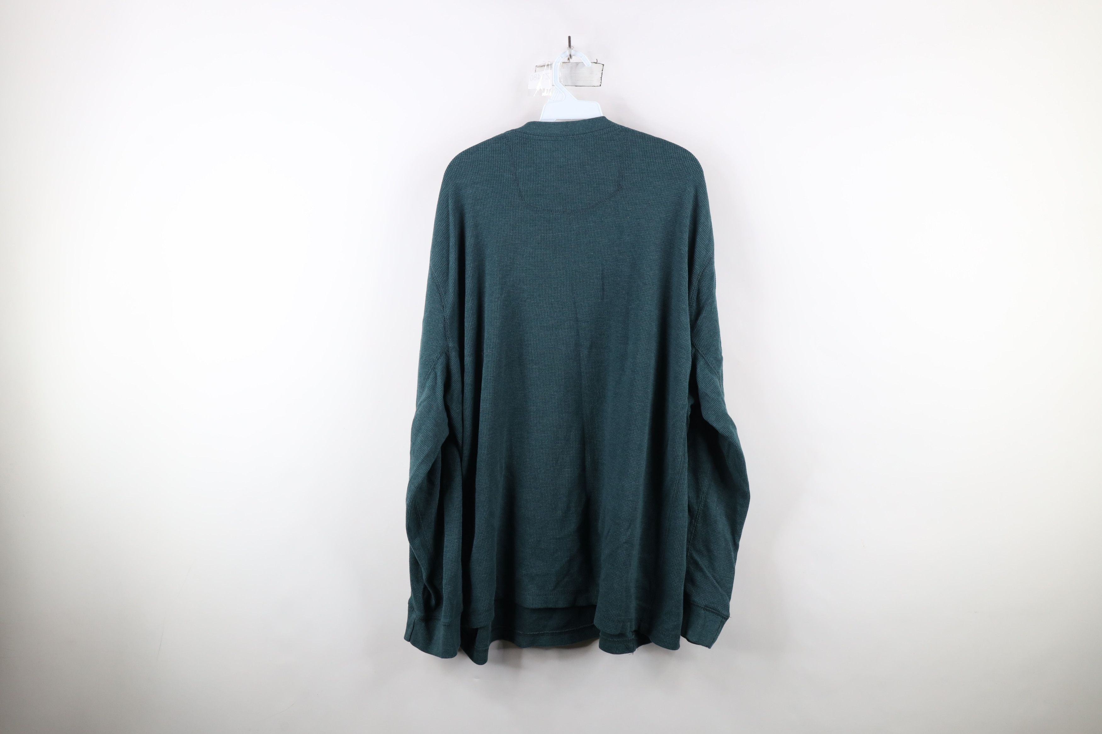 Eddie Bauer × Vintage Vintage Eddie Bauer Waffle Knit Long Sleeve Henley T-Shirt Size US XXL / EU 58 / 5 - 13 Thumbnail