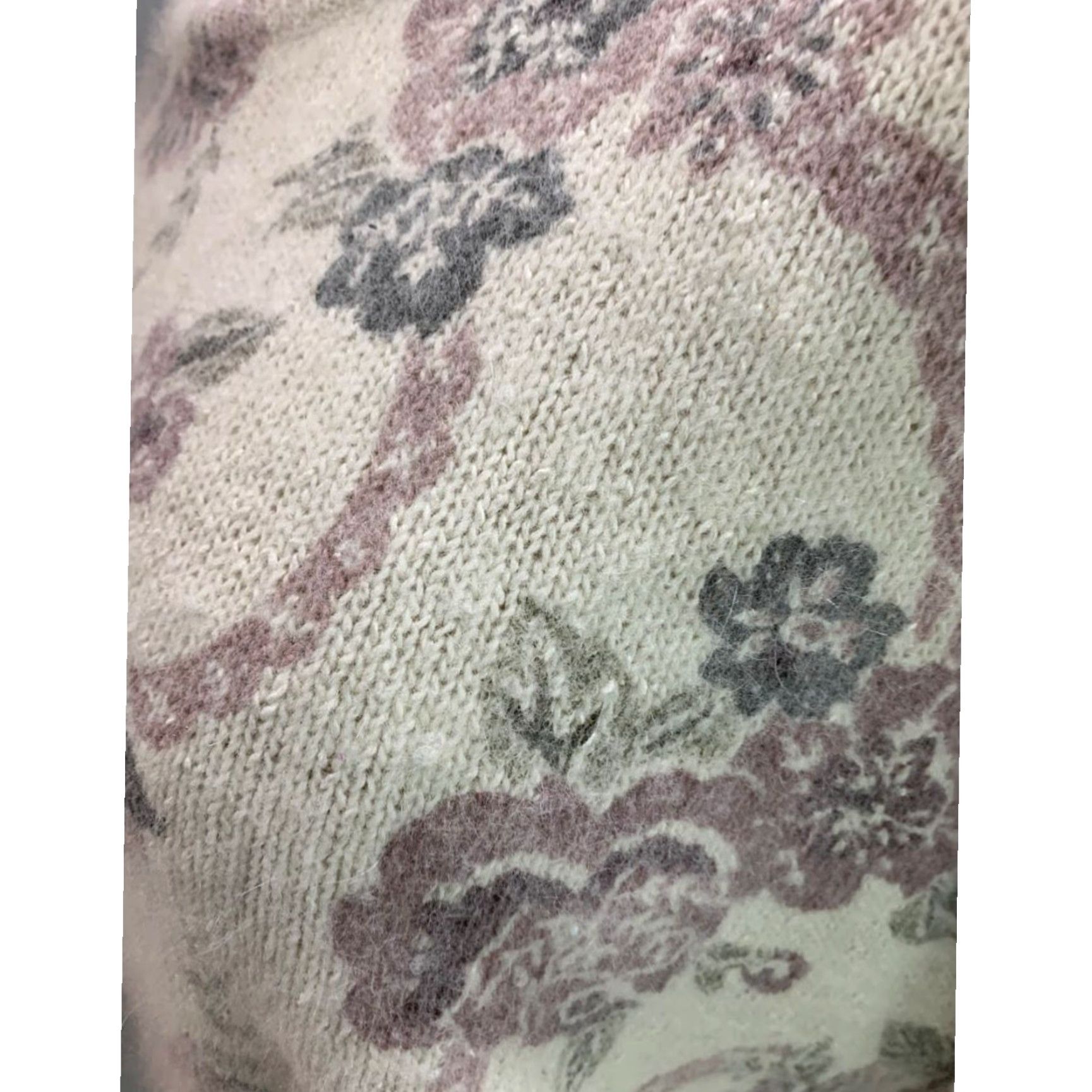 VINTAGE Rachel Max Womens Silk Angora Blend Floral Sweater Shirt