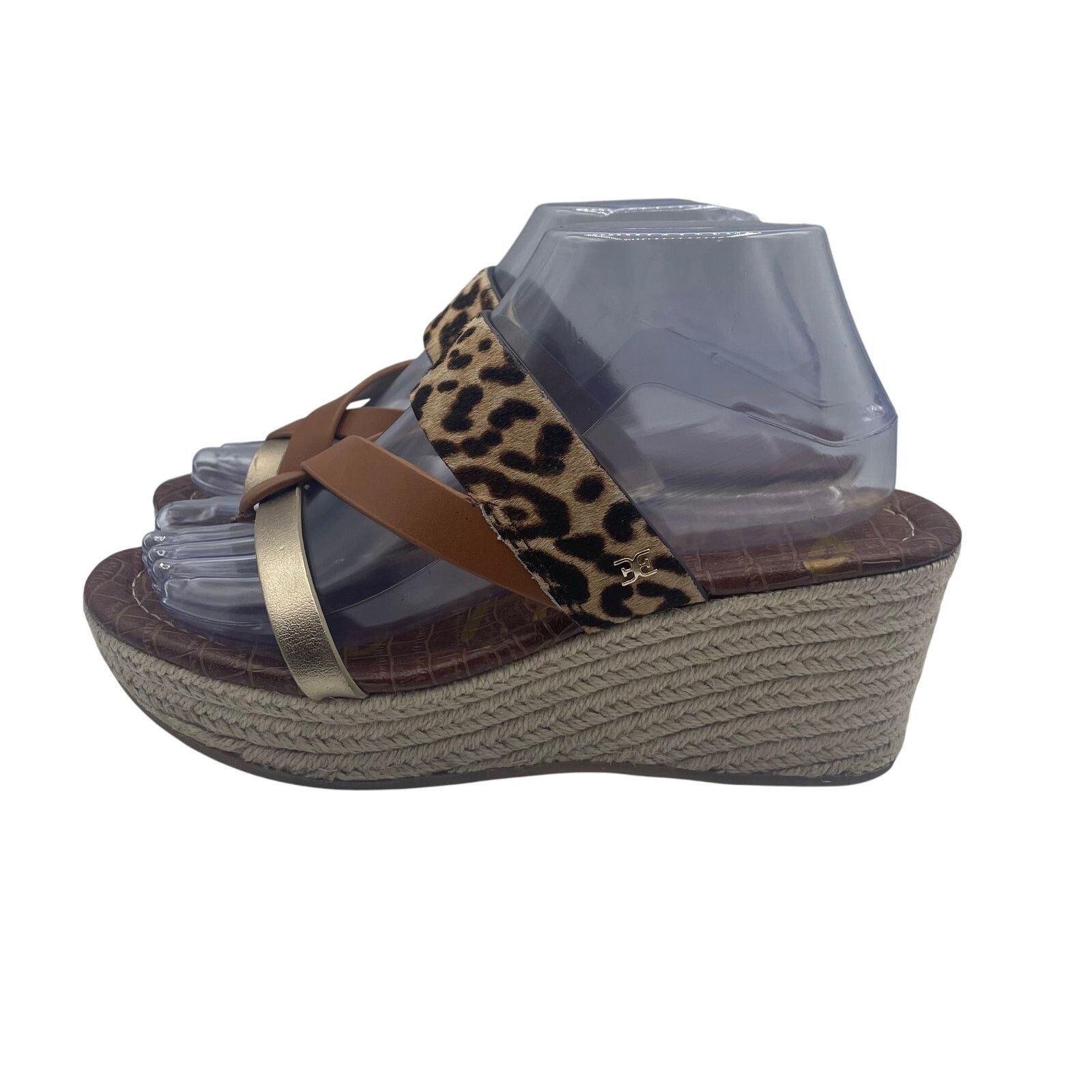 Sam Edelman Sam Edelman Raleigh Leopard Print Espradrille Wedge Sandal 8 Size US 8 / IT 38 - 1 Thumbnail