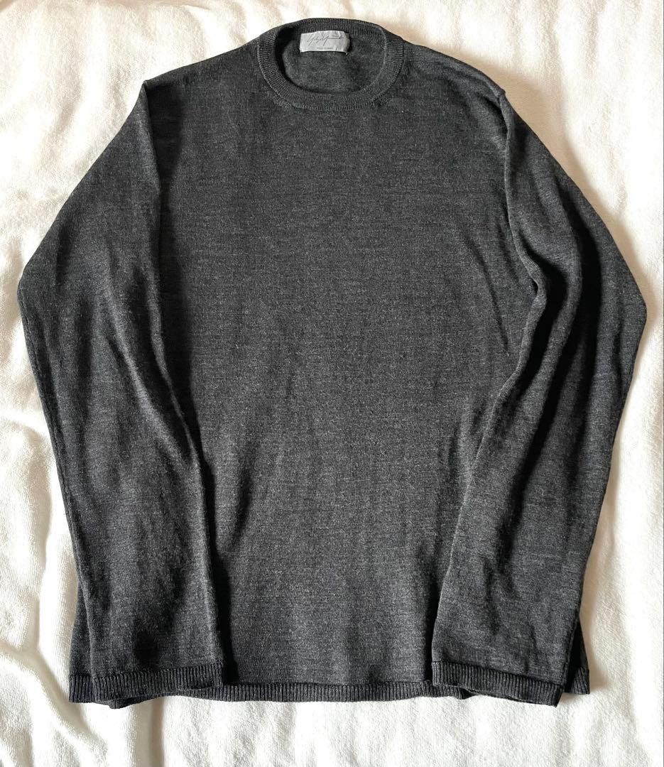 Yohji Yamamoto Pour Homme Dark Gray Charcoal Gray light knit Size US L / EU 52-54 / 3 - 1 Thumbnail