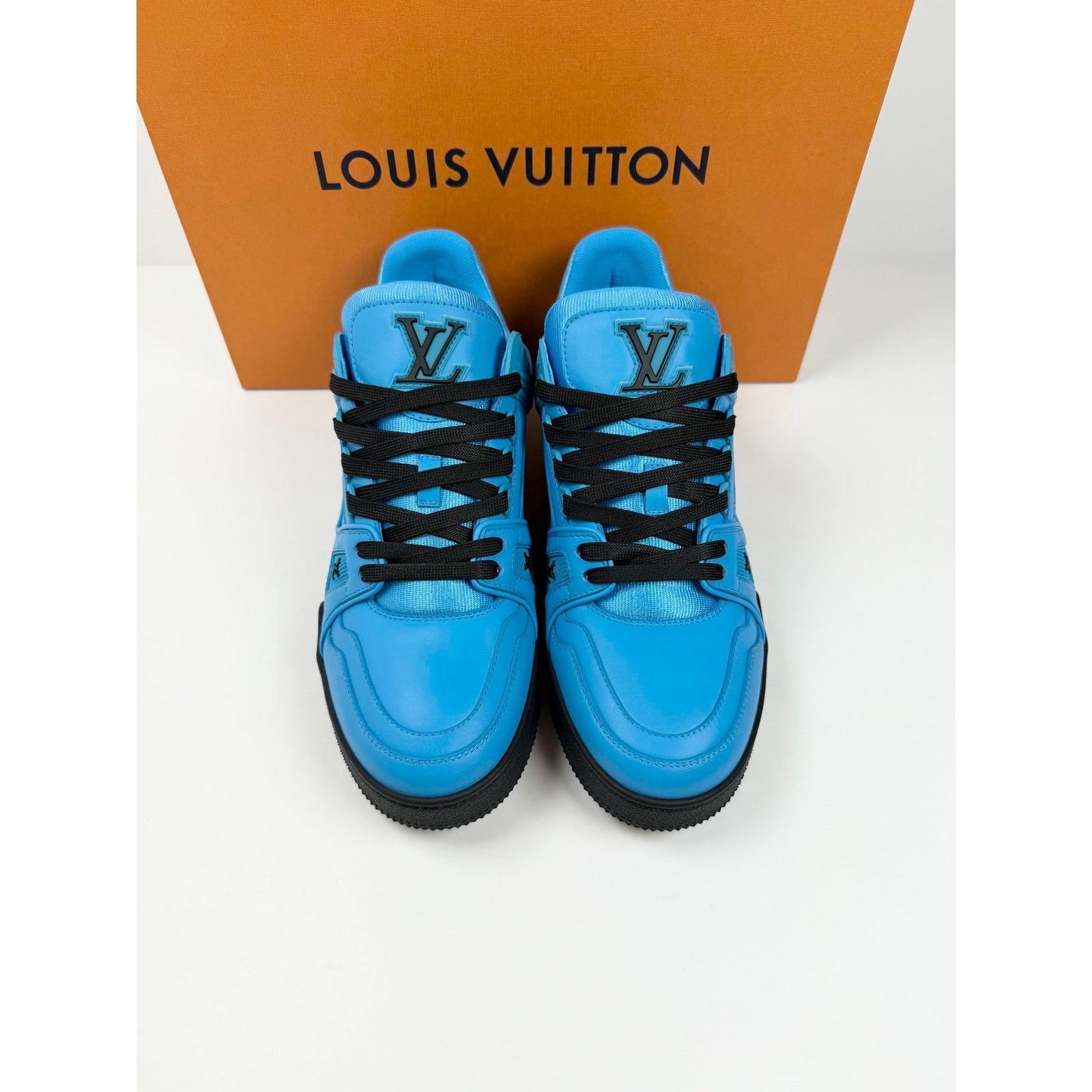 Louis Vuitton Size 7LV/8US - Louis Vuitton Leather Blue Sneakers NEW Size US 8 / EU 41 - 3 Thumbnail