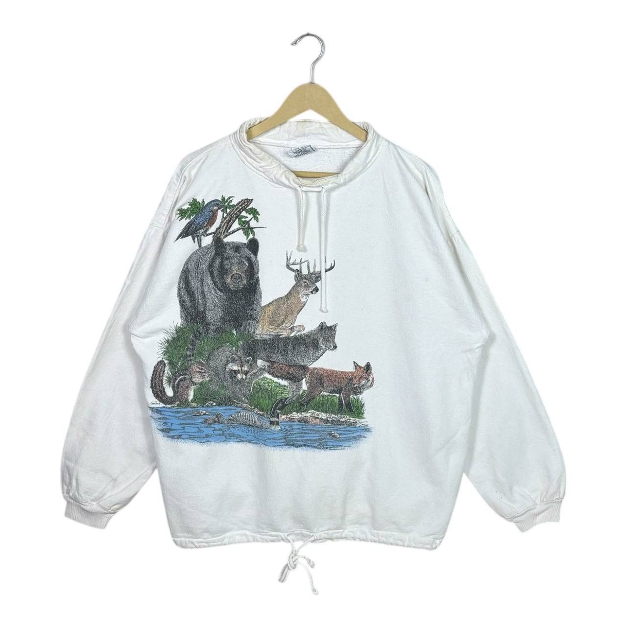 Habitat Vtg 80s Harlequin Nature Graphic Habitat Sweatshirt Ovp Size US M / EU 48-50 / 2 - 1 Thumbnail