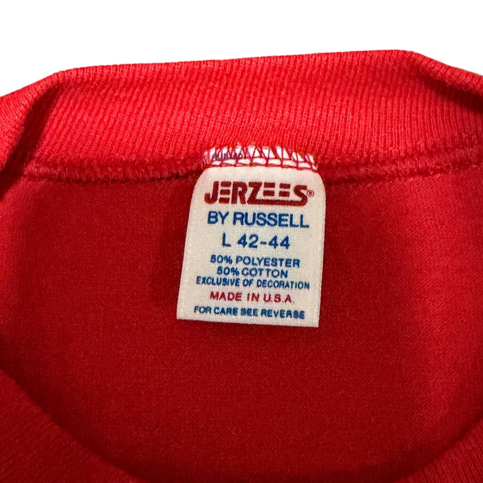 Jerzees Vintage 80s Sheep Knit Art Tee Size Large Red Single Stitch Size US L / EU 52-54 / 3 - 4 Thumbnail