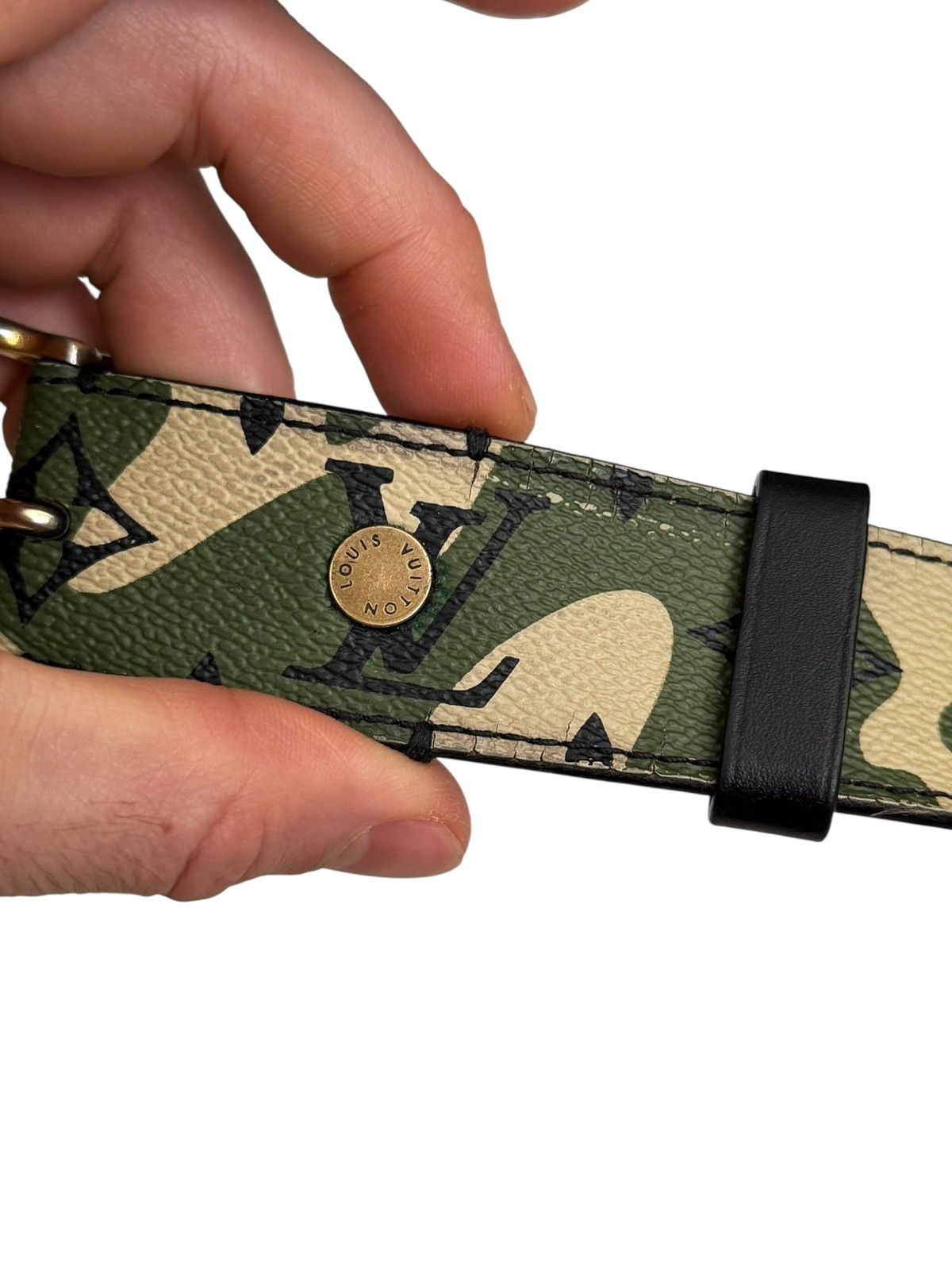 Louis Vuitton × Takashi Murakami GRAIL 2007 Monogramouflage Camouflage (Camo) Belt Size 34 - 4 Thumbnail