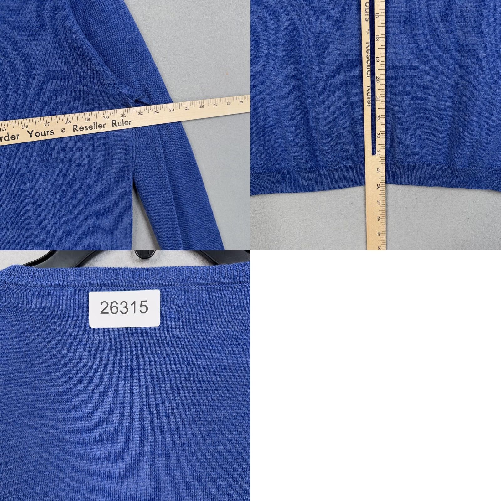Calvin Klein Calvin Klein Sweater Mens Large Blue Extra Fine Merino Wool V Neck Pullover Luxe Size US L / EU 52-54 / 3 - 8 Thumbnail