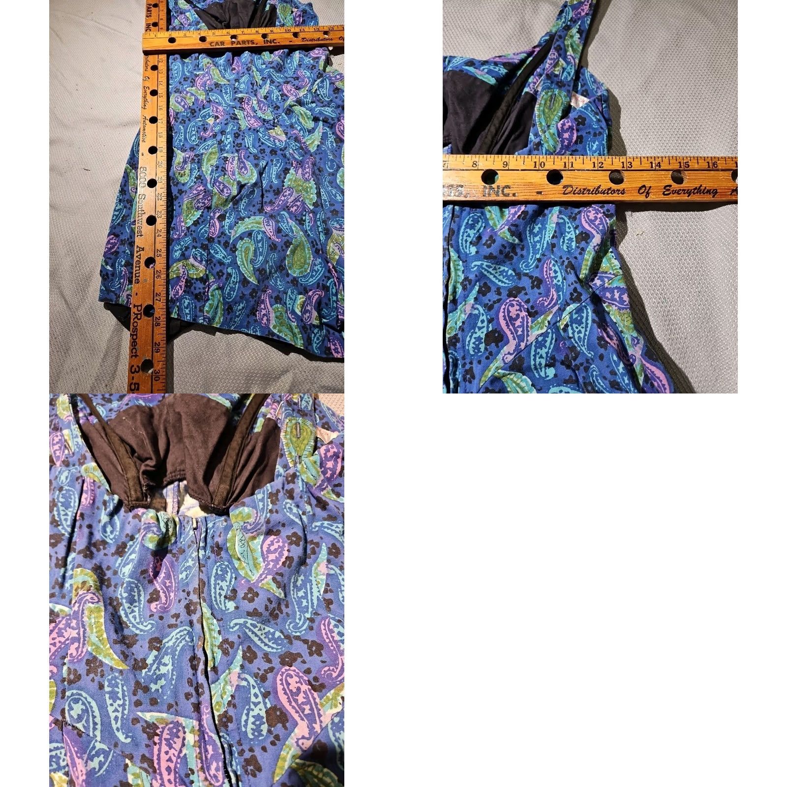 Vintage VINTAGE Rose Marie Reid Paisley Womens Blue One Piece Swimsuit Skorts Romper Size M Size 32" / US 10 / IT 46 - 9 Thumbnail