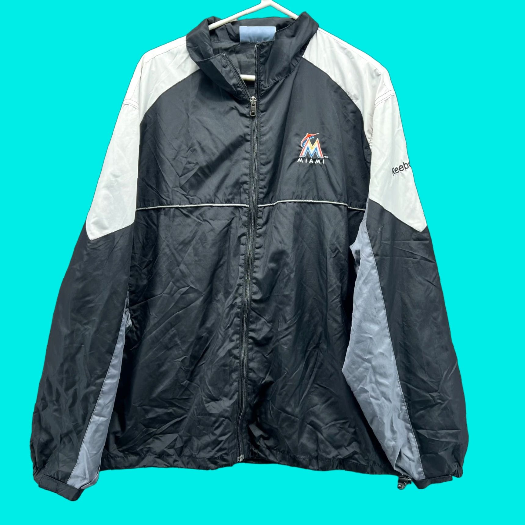 Reebok VINTAGE Reebok Miami Marlins Jacket Windbreaker Size US L / EU 52-54 / 3 - 1 Thumbnail