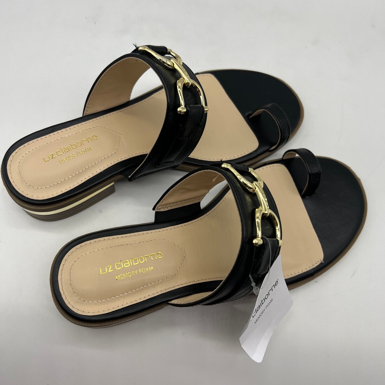Other Liz Claiborne Womens Argent Flat Sandals Black Size 6M Size US 6 / IT 36 - 6 Thumbnail