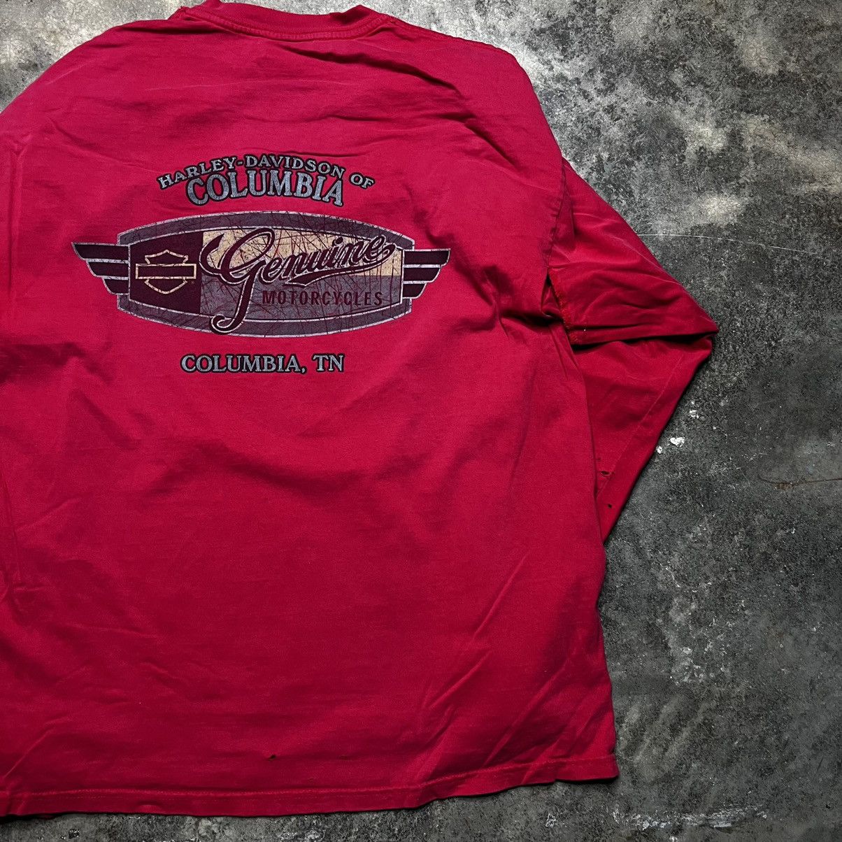 Vintage vintage harley davidson longsleeve thrashed tshirt Size US XL / EU 56 / 4 - 2 Thumbnail