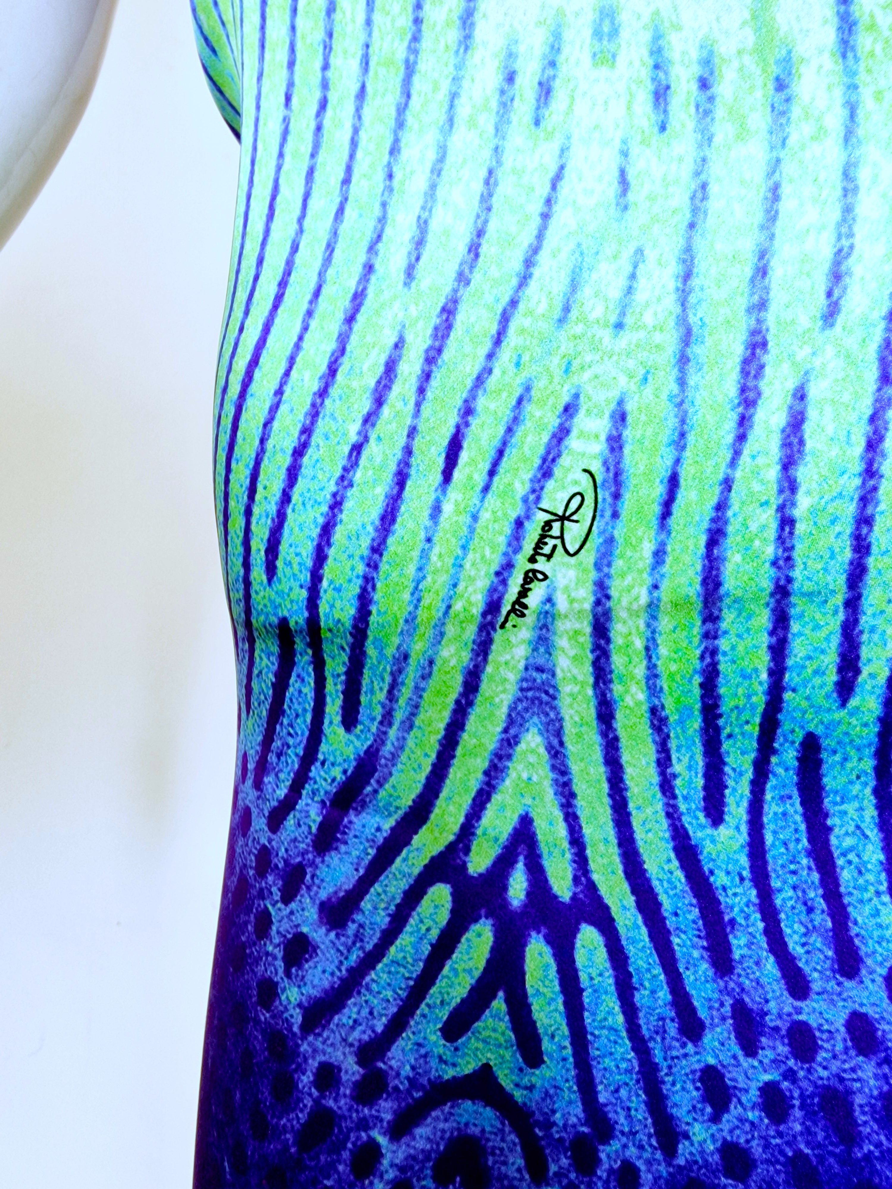 Roberto Cavalli Roberto Cavalli Vibrant Silk Peacock Feather Snake Dress Size XS / US 0-2 / IT 36-38 - 7 Thumbnail
