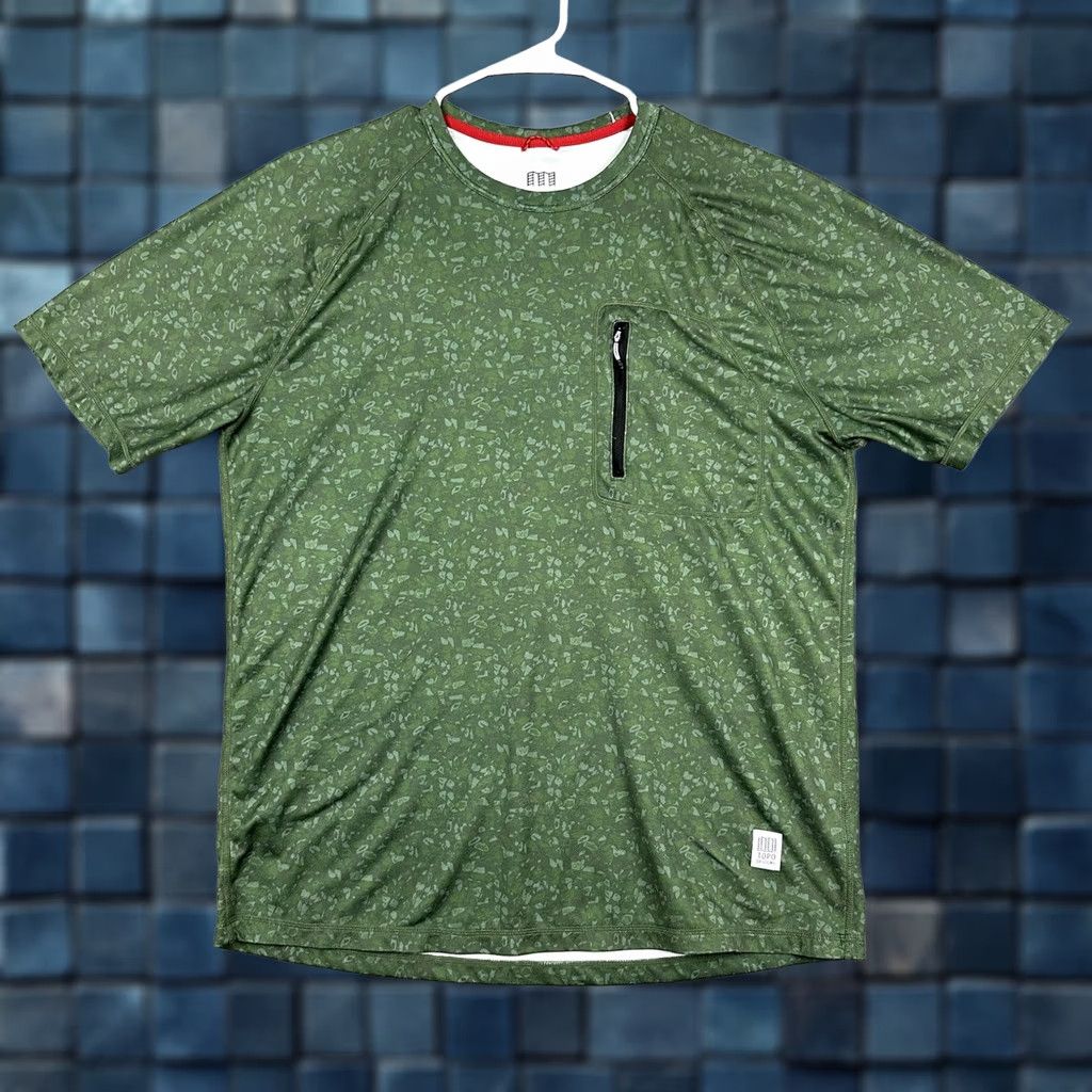 Topo Designs Topo Designs Shirt Womens XL Green Geometric Print Pockets Zip Quick Dry Travel Casual Size XL / US 12-14 / IT 48-50 - 1 Thumbnail