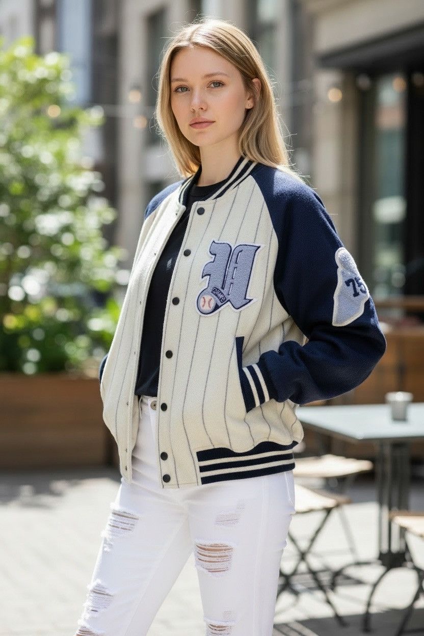 BASEBALL Champs Athletics USAC Stripes Wool Varsity Jacket