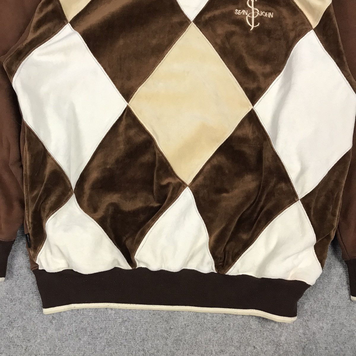 Japanese Brand × Sean John SEAN JHON PATCHWORK VELVET SUN FADED SWEATSHIRT Size US XL / EU 56 / 4 - 3 Thumbnail