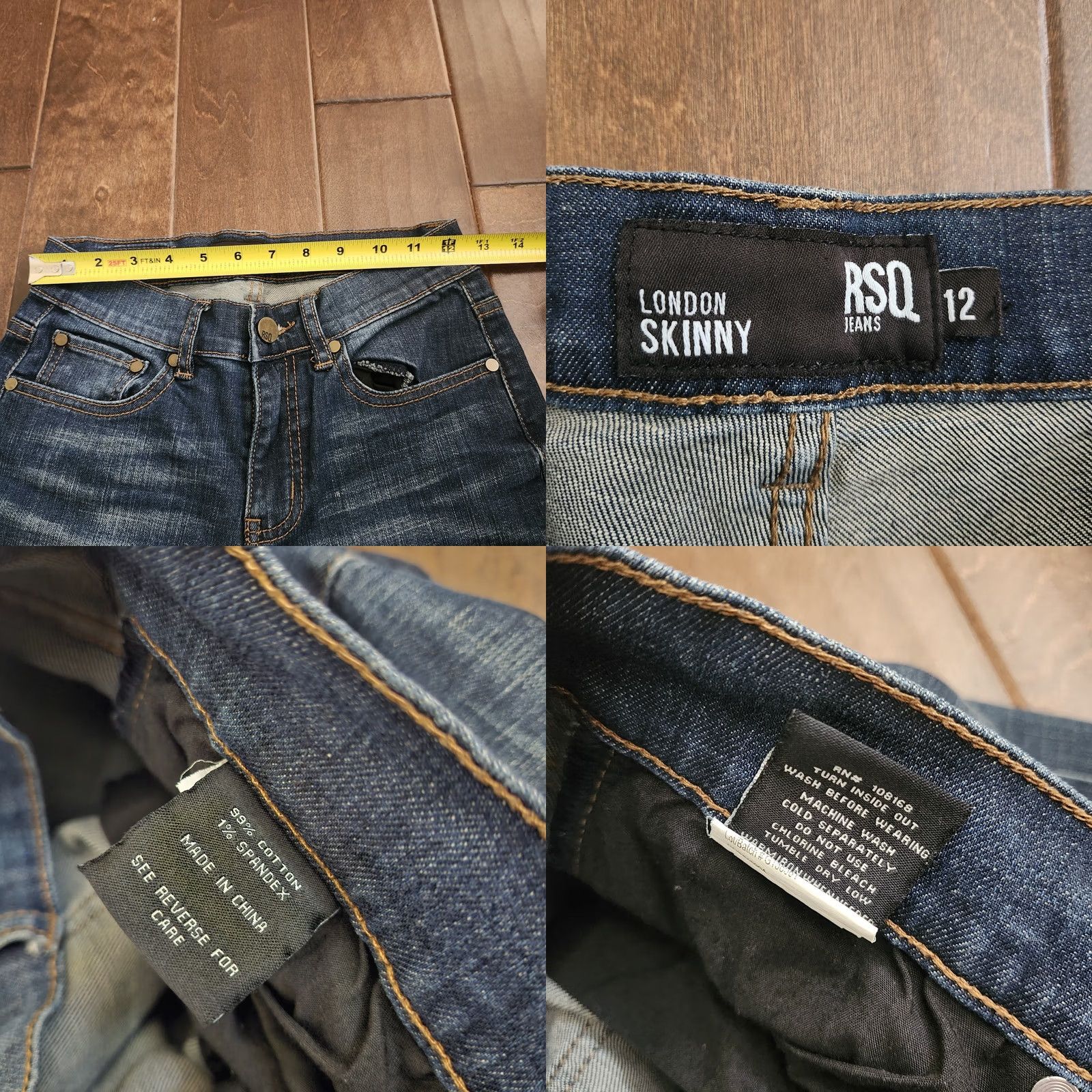 Rsq RSQ Women's JUNIOR London Skinny Denim Jeans - Size 12 - 5-Pocket Black? No Blue? Size 34" / US 12 / IT 48 - 9 Thumbnail
