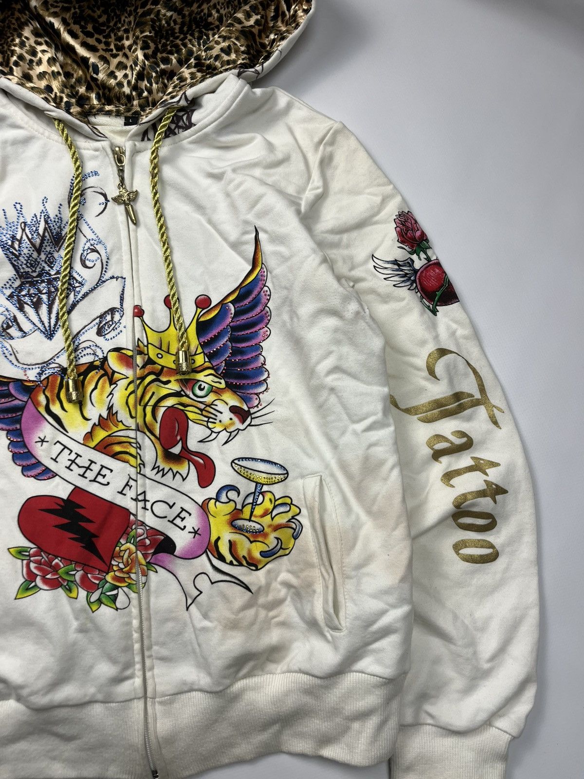 If Six Was Nine LGB IfSixWasNine Ed Hardy Style Leopard Fur Faux Zip Hoodie Size M / US 6-8 / IT 42-44 - 3 Thumbnail