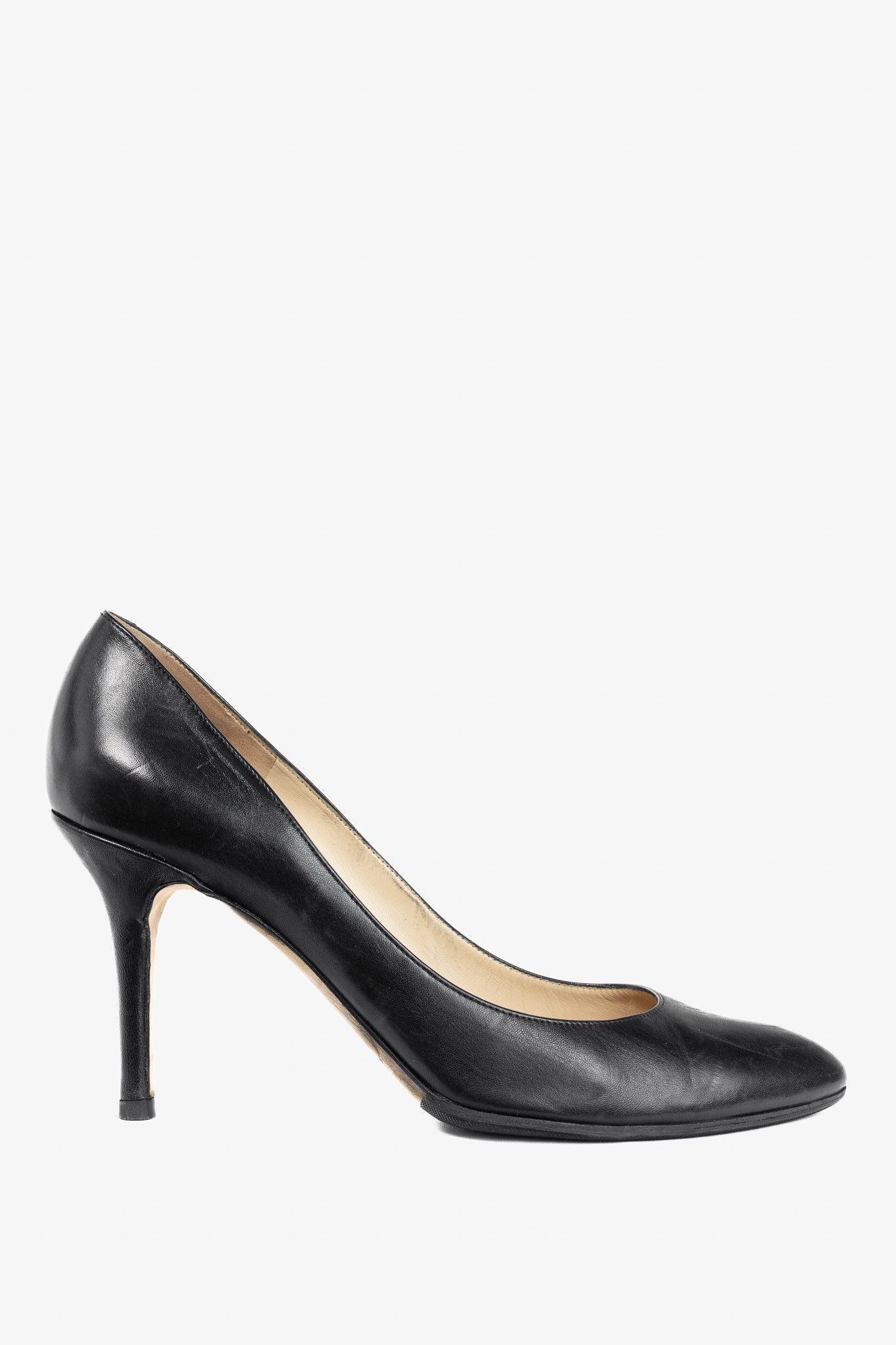 Jimmy Choo Jimmy Choo Gilbert Black Leather Stiletto Pumps Size US 10.5 / IT 40.5 - 1 Thumbnail