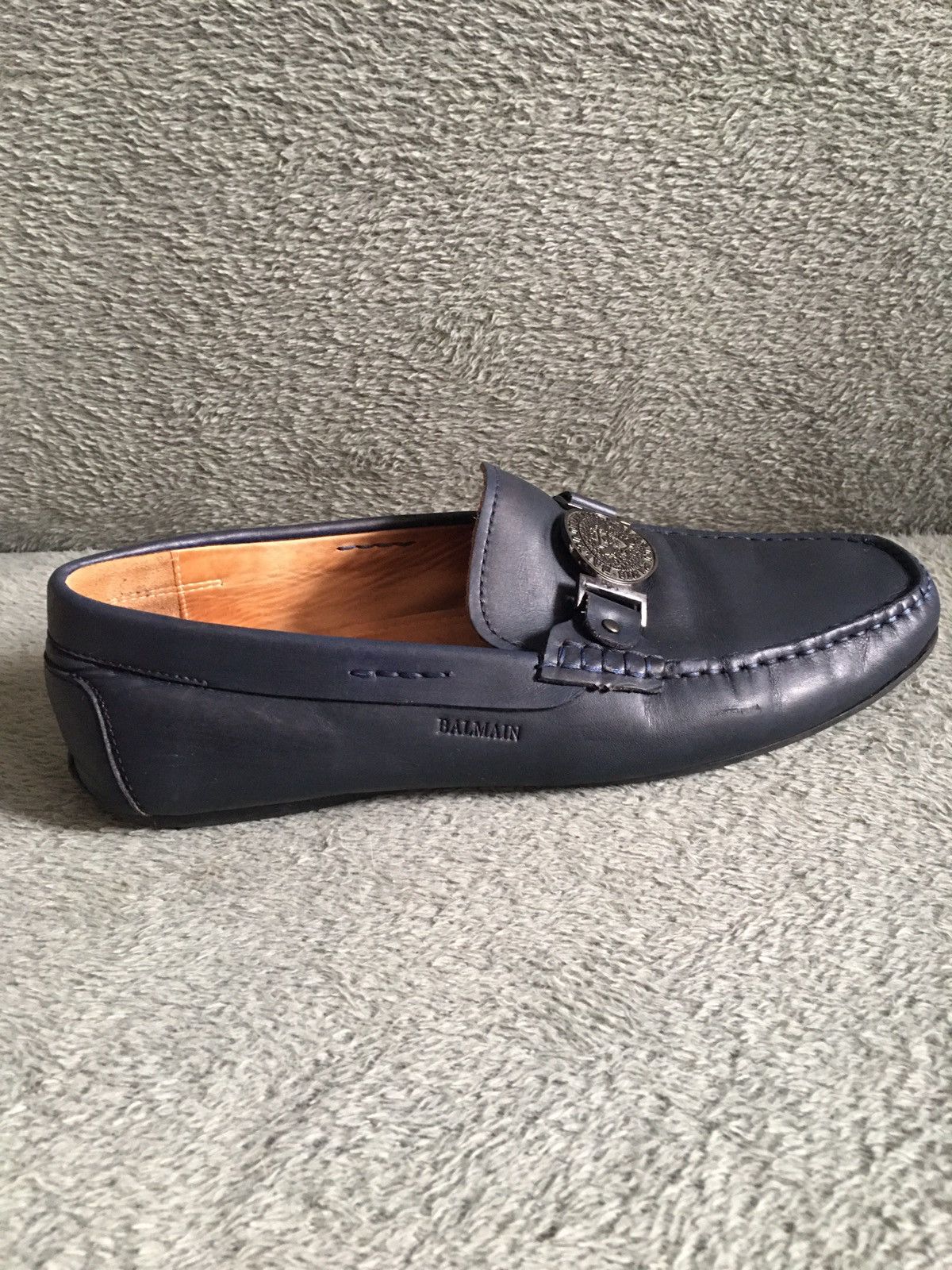 Balmain BALMAIN Leather Loafers Flats Navy Blue EU 42 Size US 9 / EU 42 - 10 Thumbnail