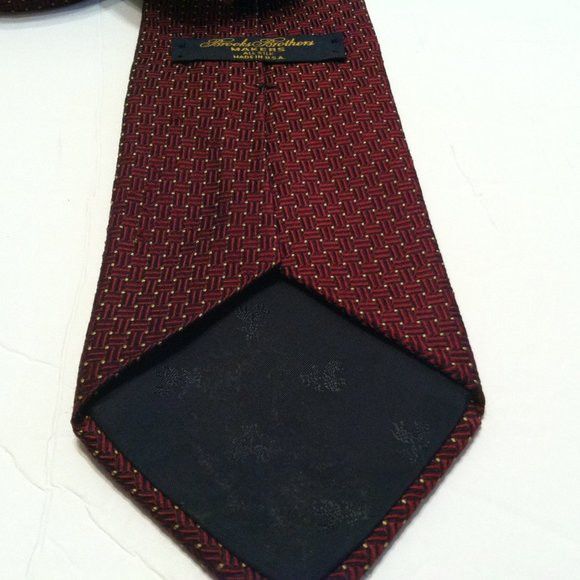 Brooks Brothers BROOKS BROTHERS MEN'S NEW BURGUNDY SILK TIE WIDTH: 3 3/4" Size ONE SIZE - 6 Thumbnail