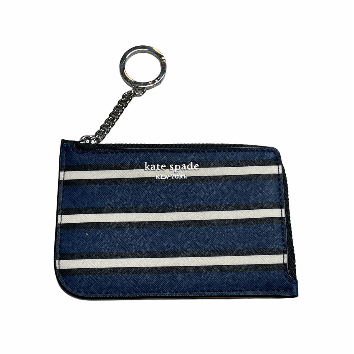 Kate Spade Kate Spade Medium L-Zip Card Holder Blue Stripes Wallet Size ONE SIZE - 1 Thumbnail