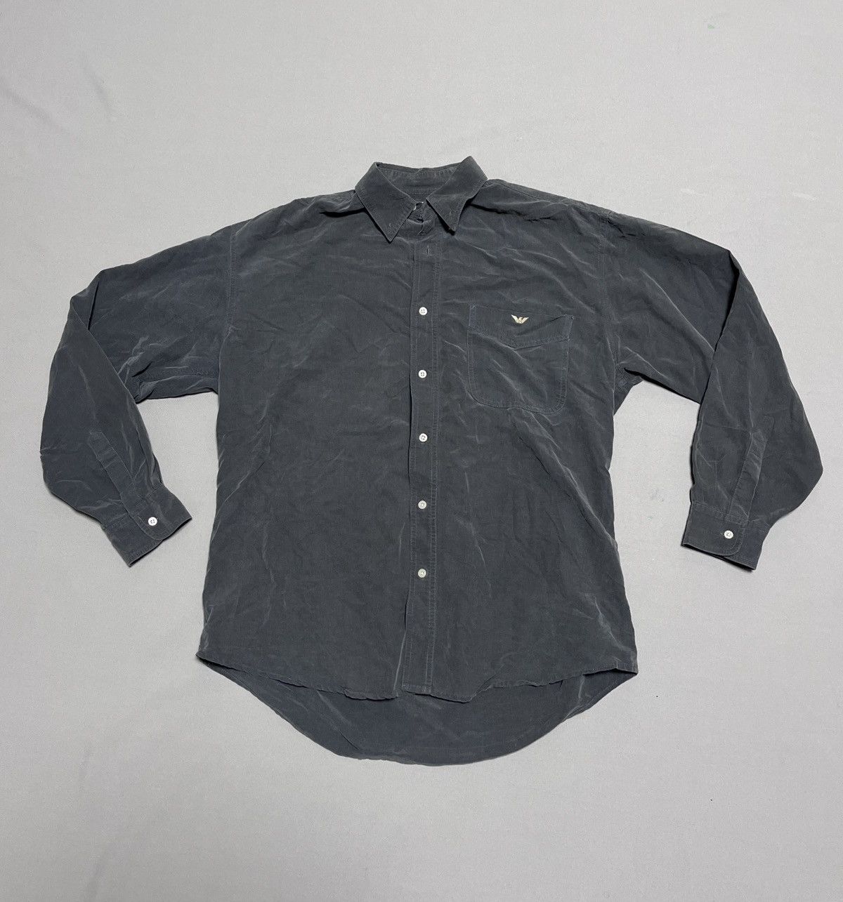 Vintage Emporio Armani Vintage Metallic Shimmer Gray Shirt | Grailed