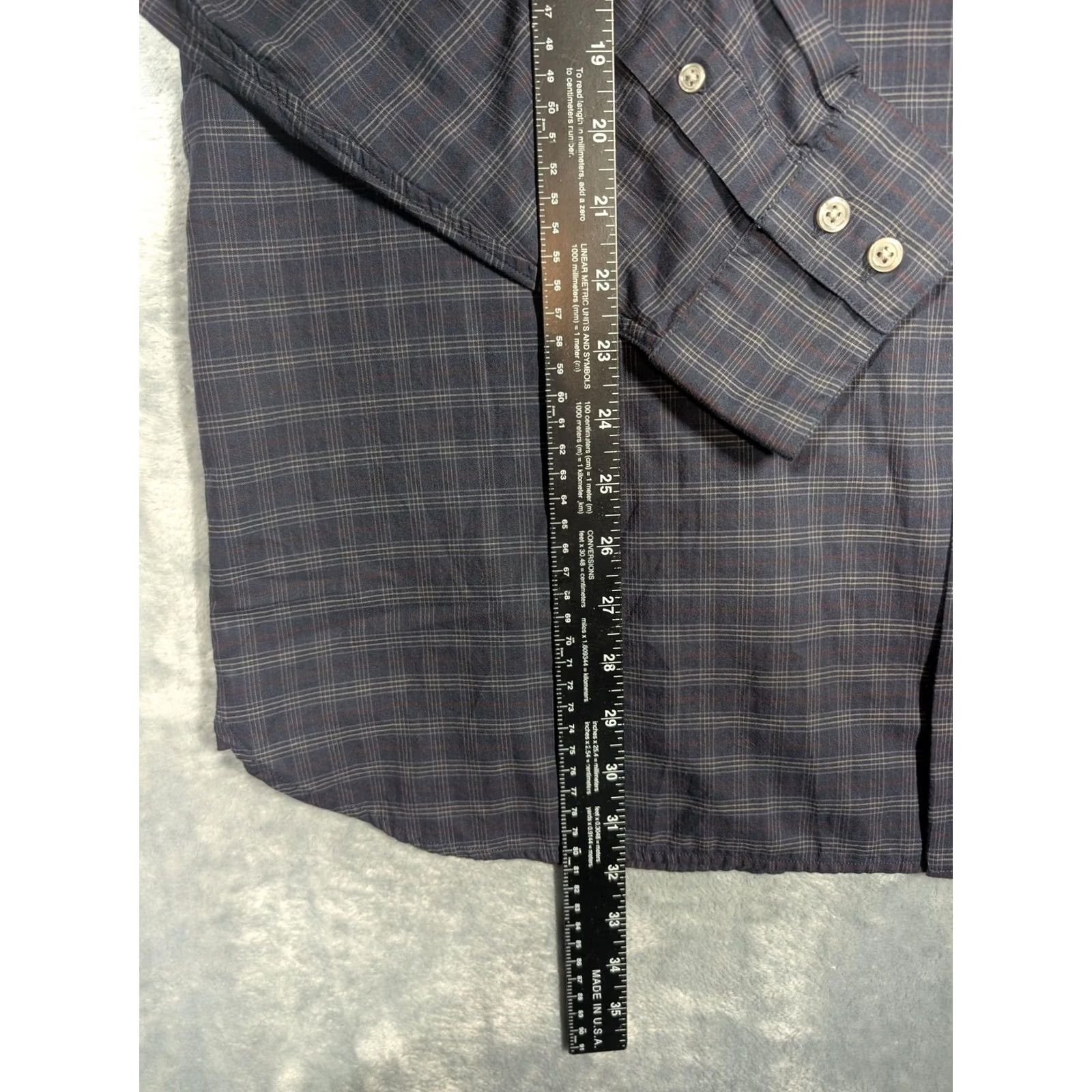 John Varvatos VINTAGE? No — John Varvatos U.S.A. Shirt Mens 2XL Blue Plaid Long Sleeve Button Up Casual Shirt Size US XXL / EU 58 / 5 - 2 Thumbnail