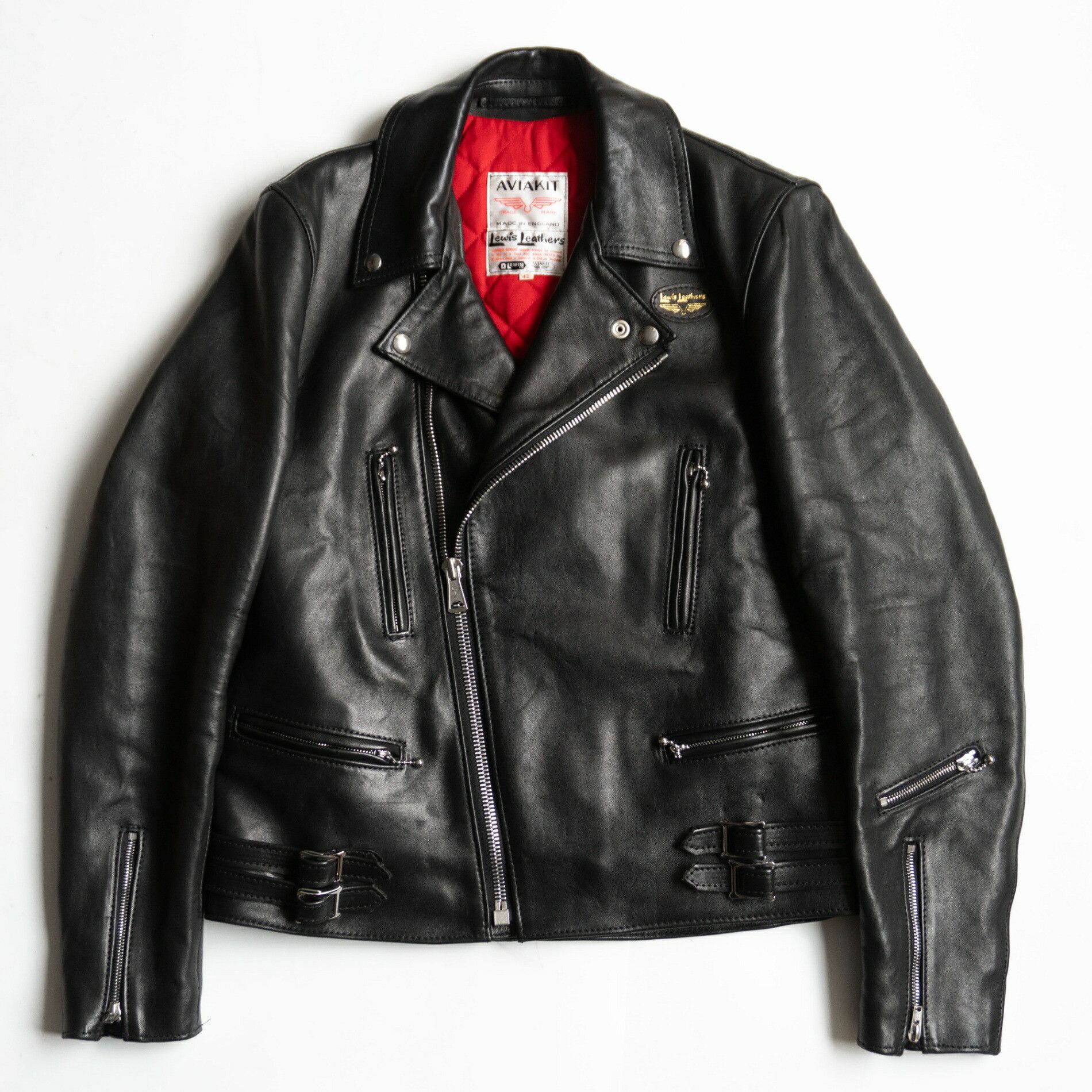 Lewis Leathers Navy Japan Exclusive Slim Fit 988 Sheepskin Western