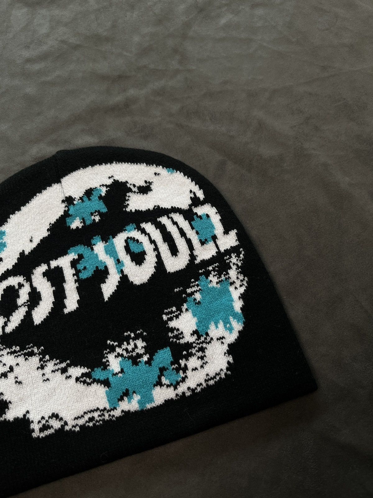Japanese Brand Deadstock Lost Soulz Graphic No Cuff Black Beanie Hats OS Size ONE SIZE - 2 Thumbnail