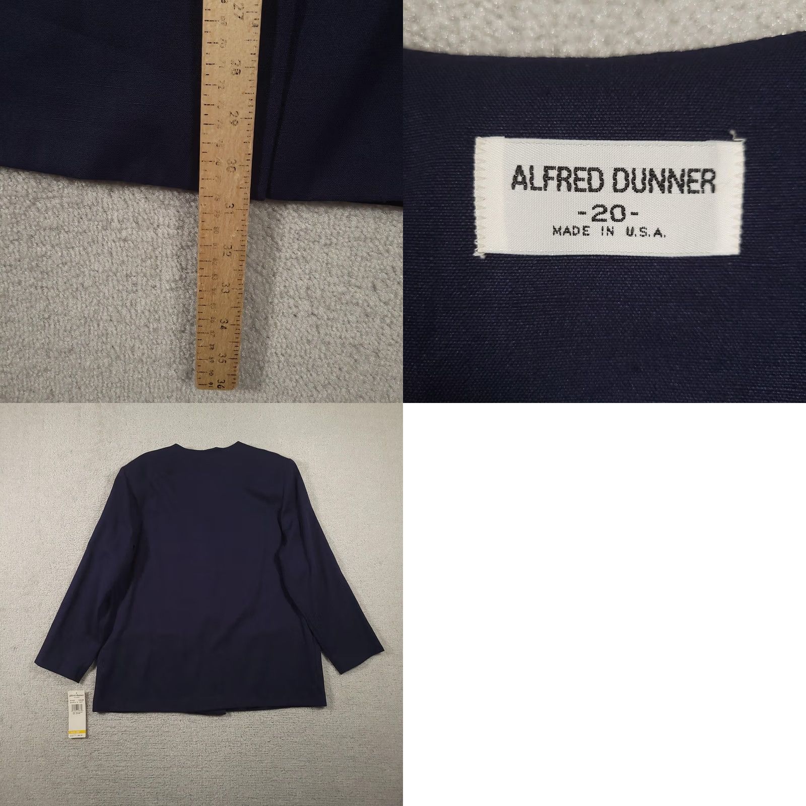 Vintage VINTAGE Alfred Dunner Cardigan Sweater Womens 20 Navy V Neck Button Pockets Made in USA Size 3XL / US 20-22 - 8 Thumbnail