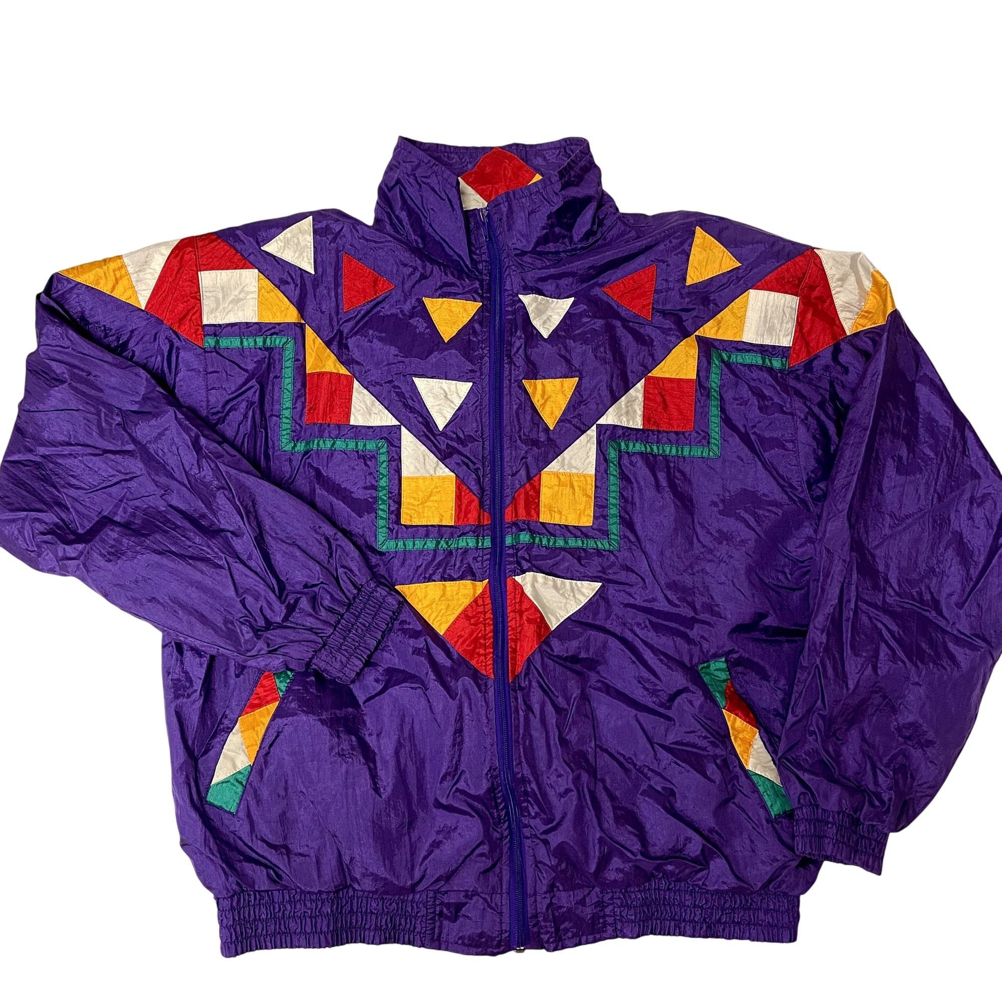 Other Vtg VIOLET GEOMETRIC Windbreaker Ski STREETWEAR Jacket Size XL / US 12-14 / IT 48-50 - 1 Thumbnail