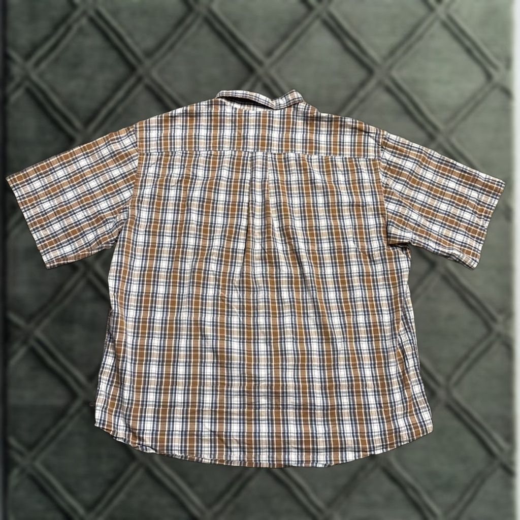 Dickies Dickies Mens 2XL Relaxed Button-Up Plaid Shirt S/S Pockets Multicolor Blue Brown Cotton Blend 1049 Size US XXL / EU 58 / 5 - 1 Thumbnail