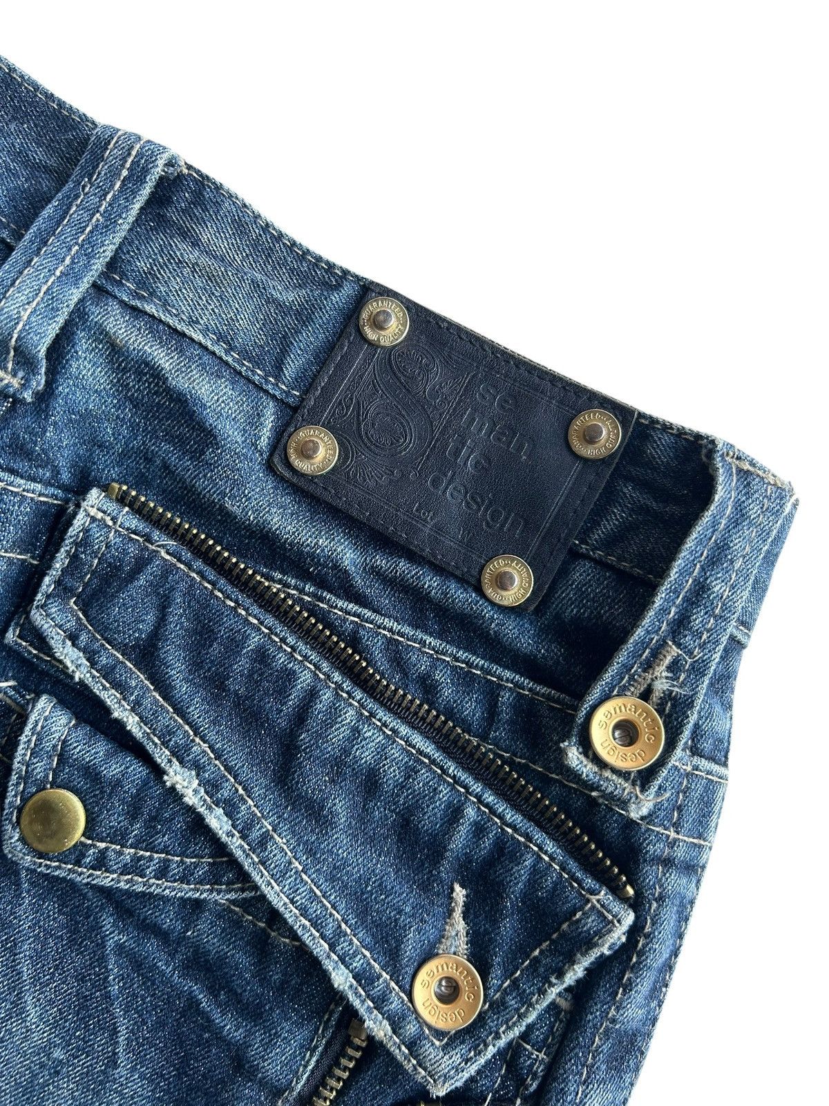 Kapital Flare Semantic Design Japanese Distressed Denim Jeans Size US 31 - 5 Thumbnail