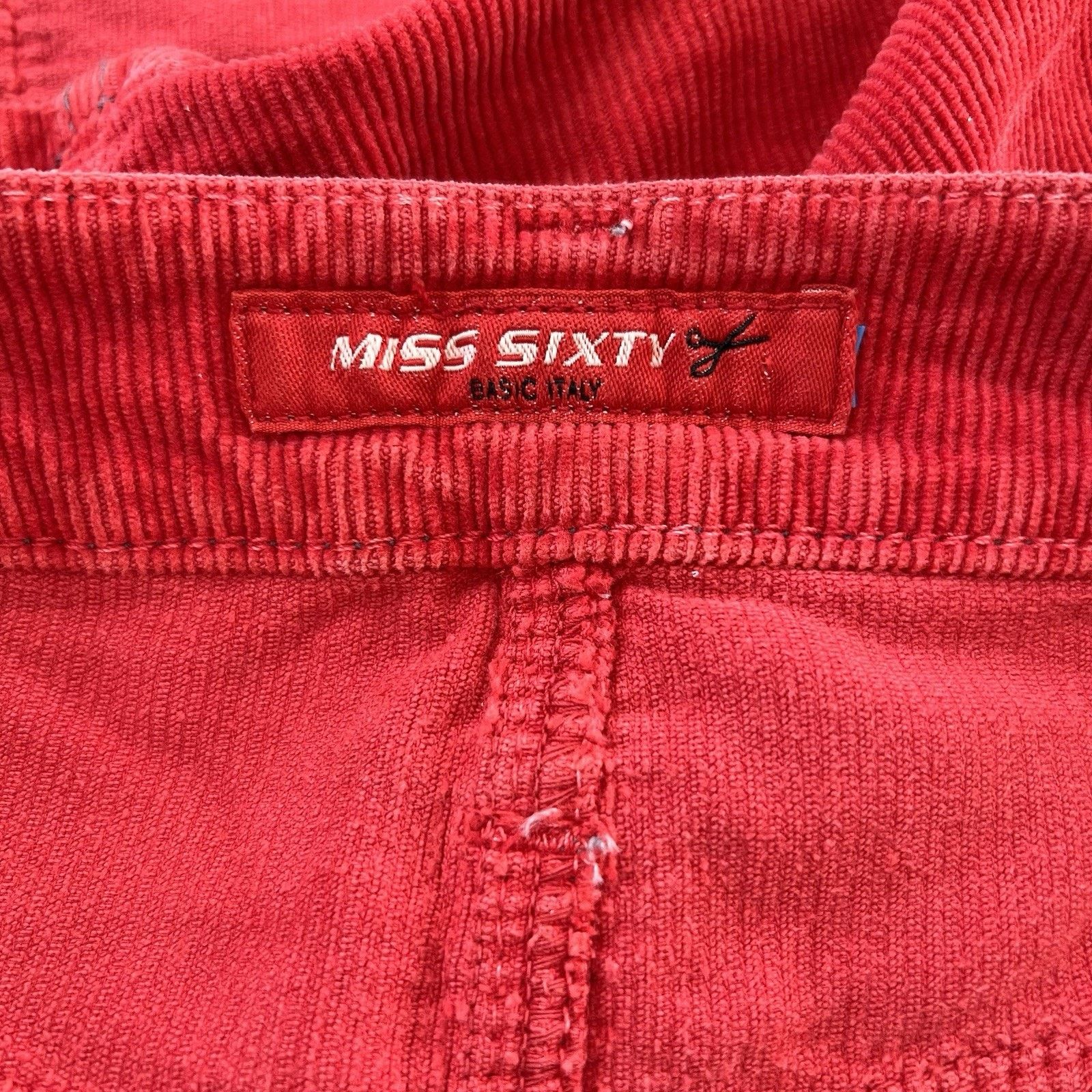 Miss Sixty Vtg 2000s Miss Sixty Micro Mini Red Corduroy 33” Low Rise Size 33" - 8 Thumbnail