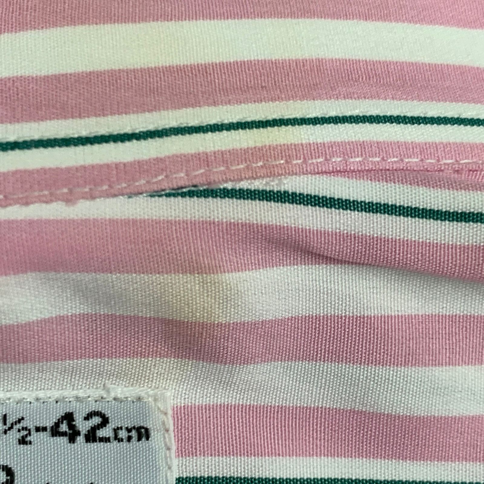 Turnbull & Asser Pink White Stripe Cotton French Cuff Long Sleeve Shirt Size US L / EU 52-54 / 3 - 6 Thumbnail