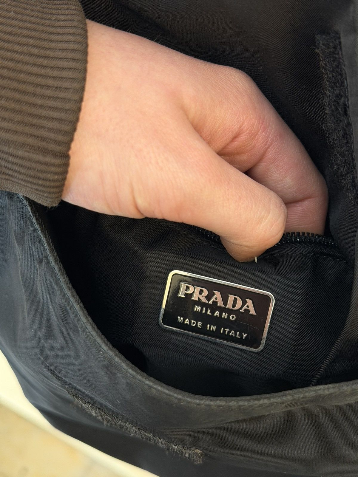 Prada Prada Logo Nylon Shoulder Bag Black Size 25x25 Size ONE SIZE - 8 Thumbnail