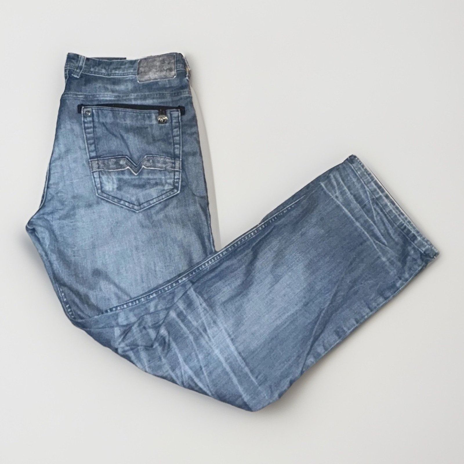 Buffalo David Bitton × Vintage Buffalo David Bitton Jeans 38x33 Honeycomb Fade Distressed Size US 38 / EU 54 - 1 Thumbnail