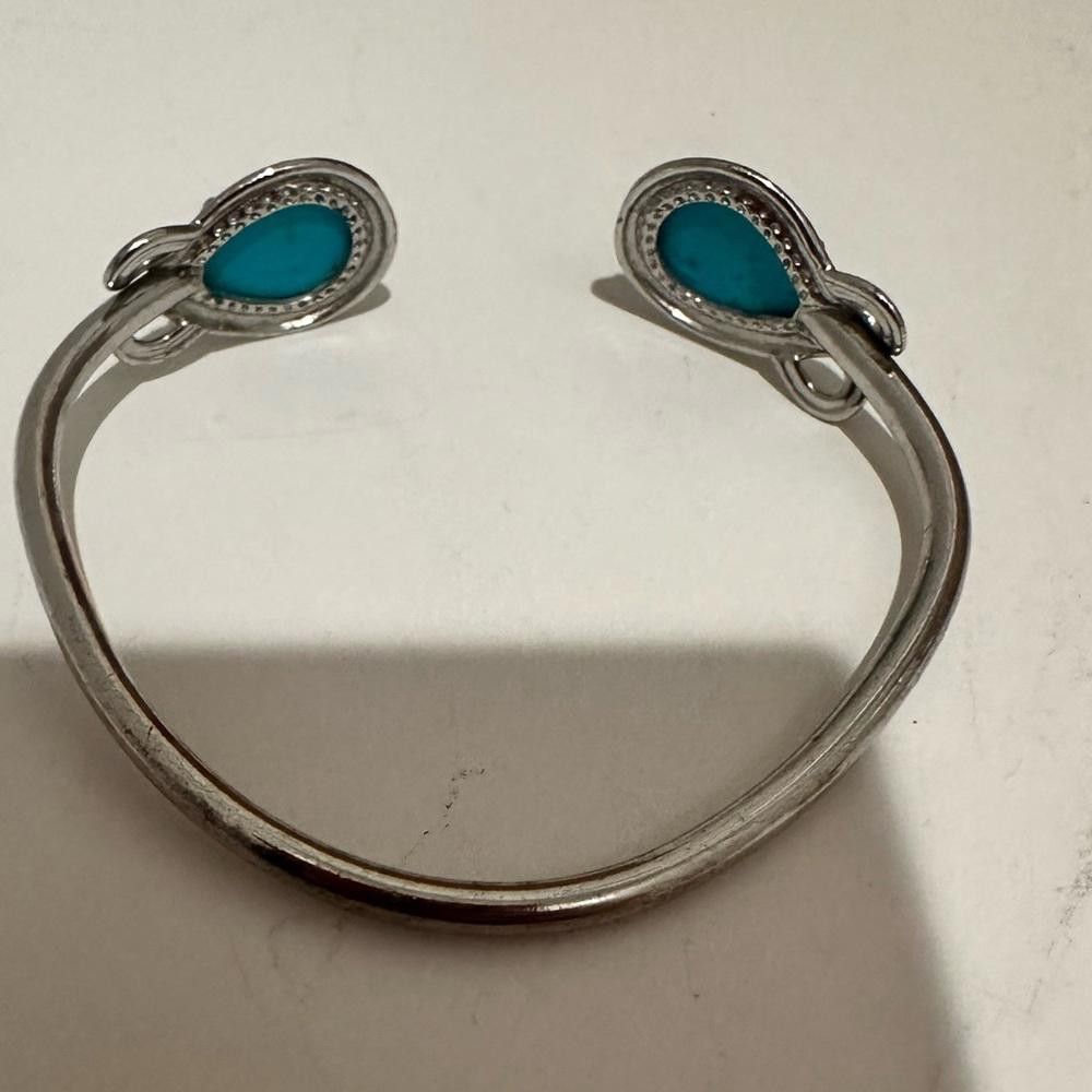 Kendra Scott Kendra Scott Andy Bracelet Turquoise Silver Pinch Cuff Size ONE SIZE - 7 Thumbnail