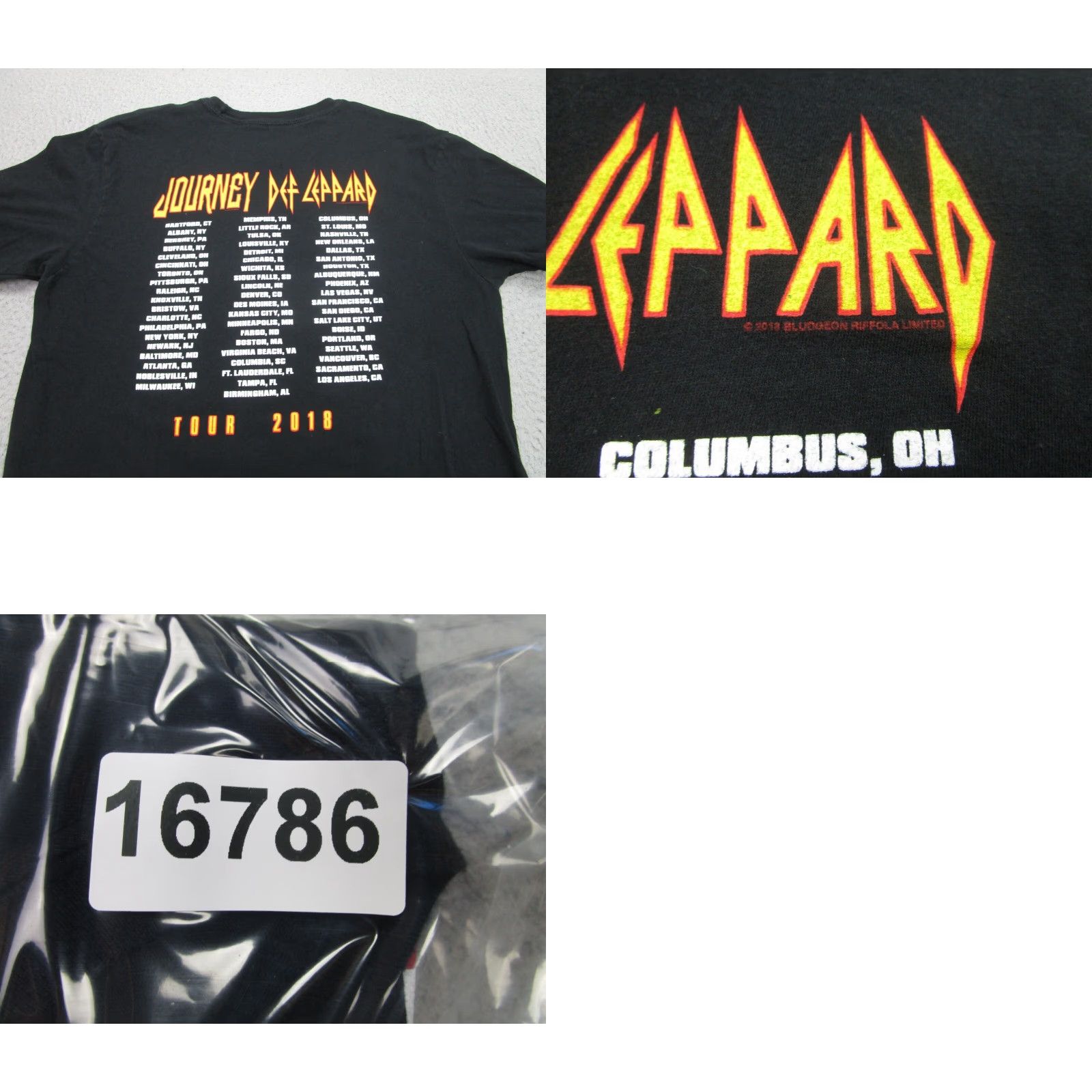 Vintage Def Leppard Concert Tour 2018 Rock T-Shirt Mens Medium Black Size US M / EU 48-50 / 2 - 8 Thumbnail