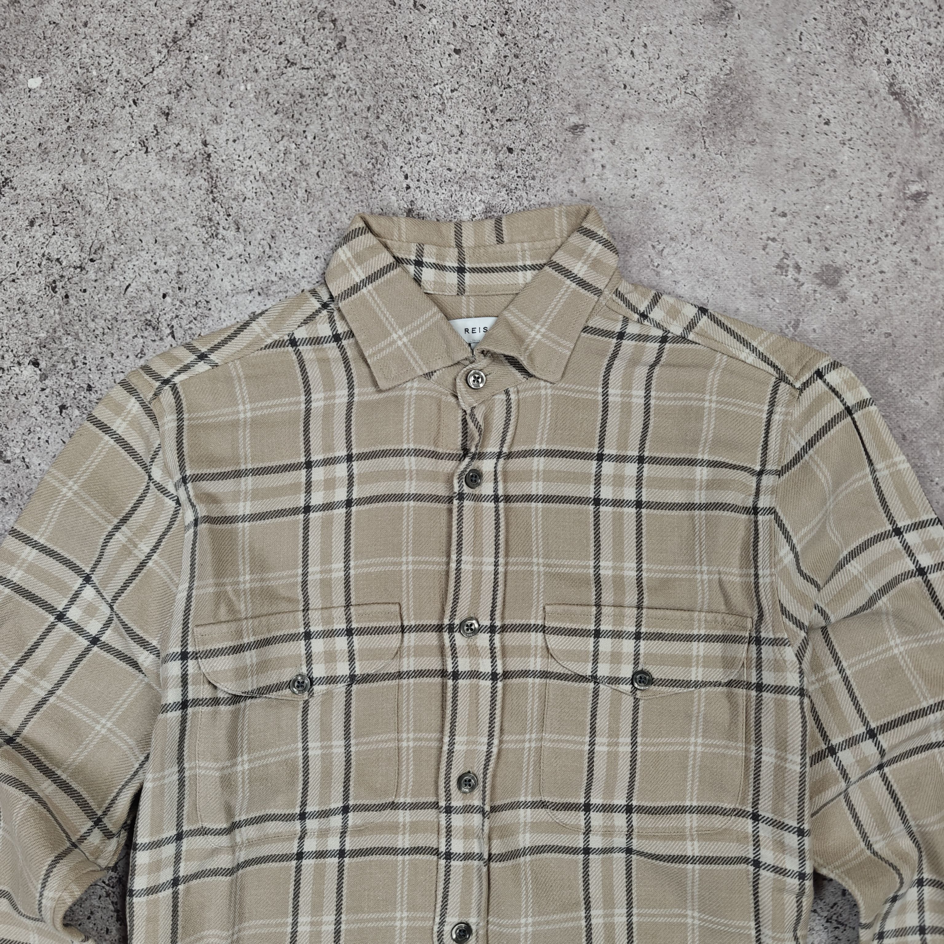 Reiss Reiss Cotton Shirt Check Beige size S Size US S / EU 44-46 / 1 - 2 Thumbnail
