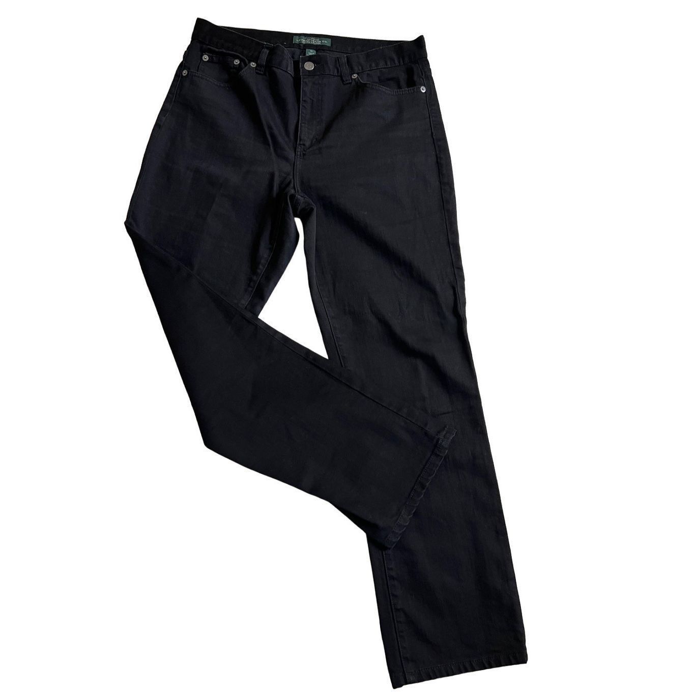 Lauren Ralph Lauren LRL Lauren Ralph Lauren Black Denim Straight Leg size 10 Size 32" / US 10 / IT 46 - 3 Thumbnail